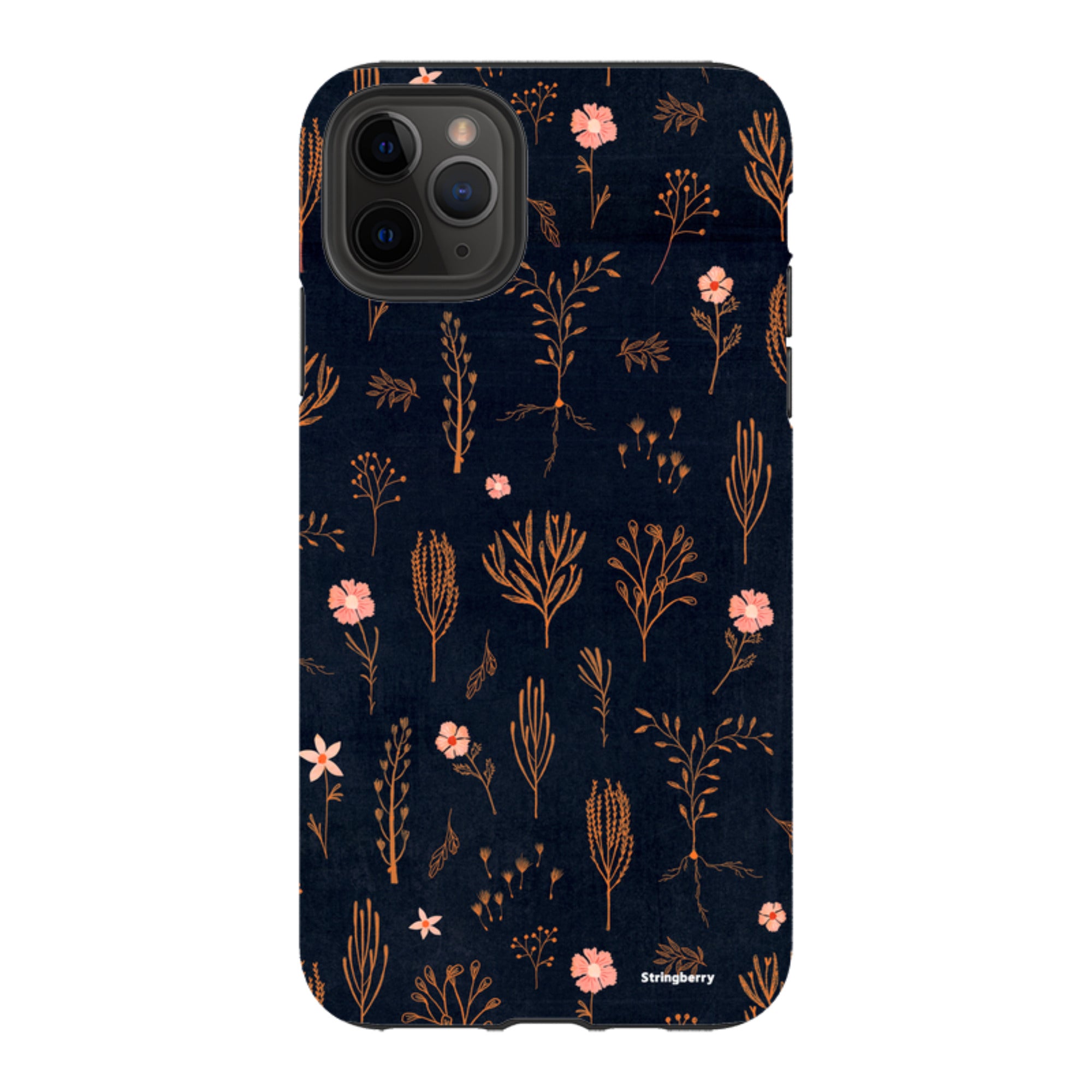 iPhone Tough Case - Floral Light Orange And Pink By Katherine Quinn