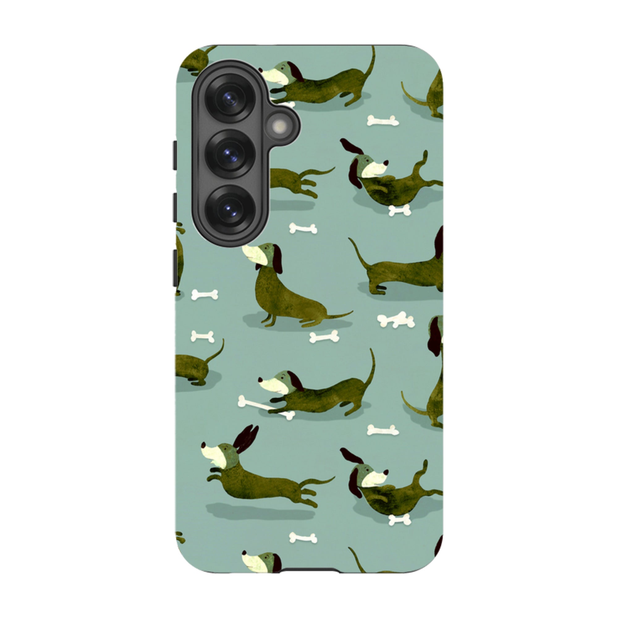 Samsung Tough Case - Dash Dogs Green By Katherine Quinn