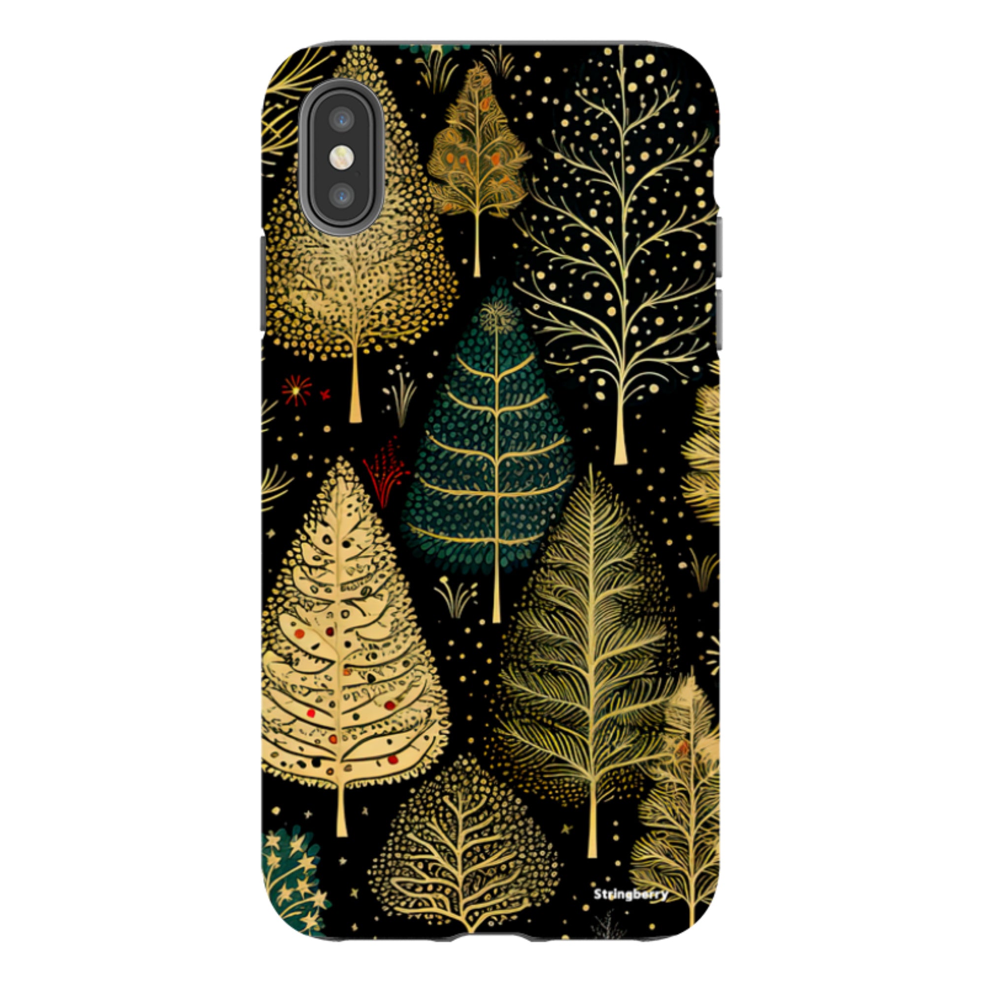 iPhone Tough Case - Golden Xmas Trees