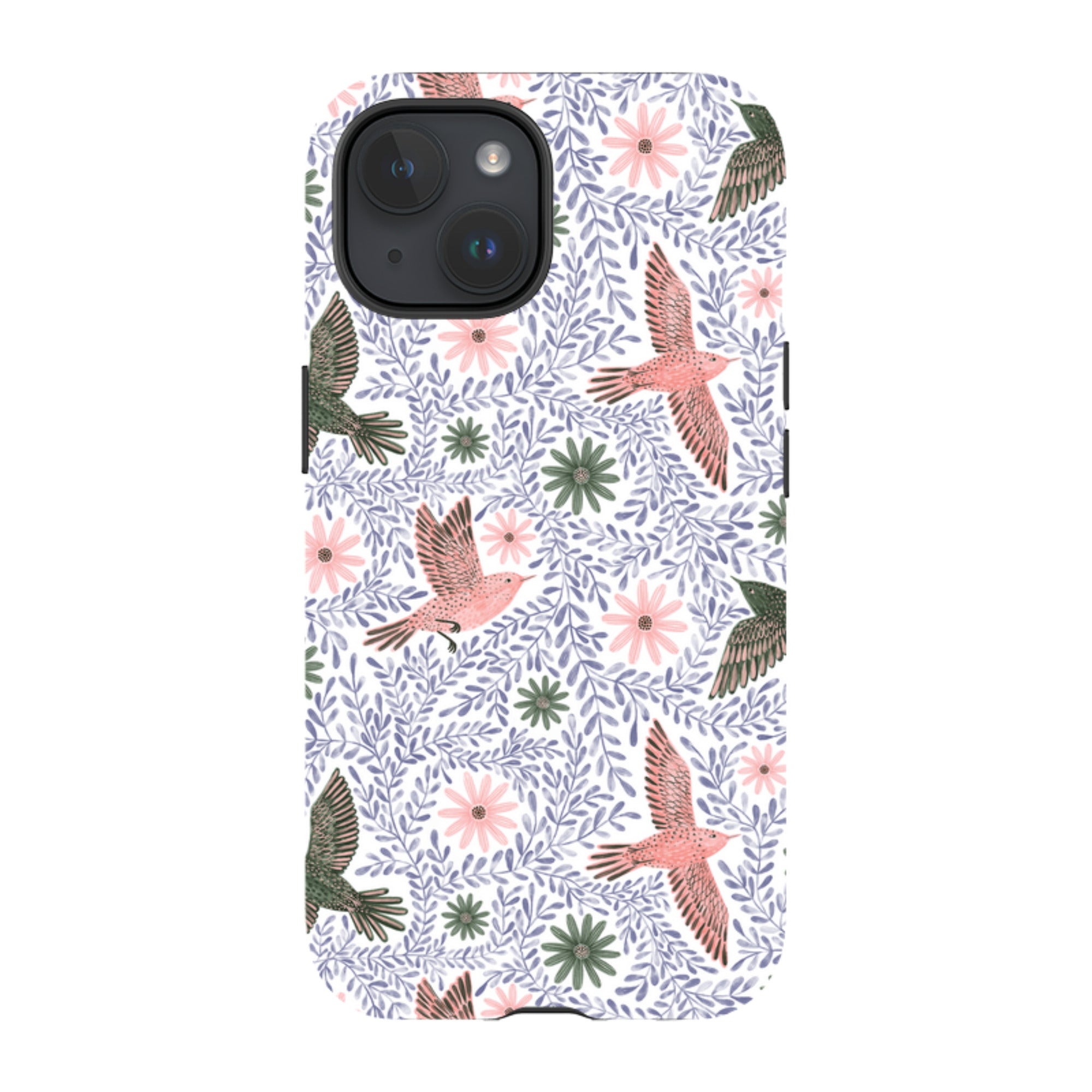 iPhone Tough Case - Bird Pattern Blue By Lee Foster Wilson