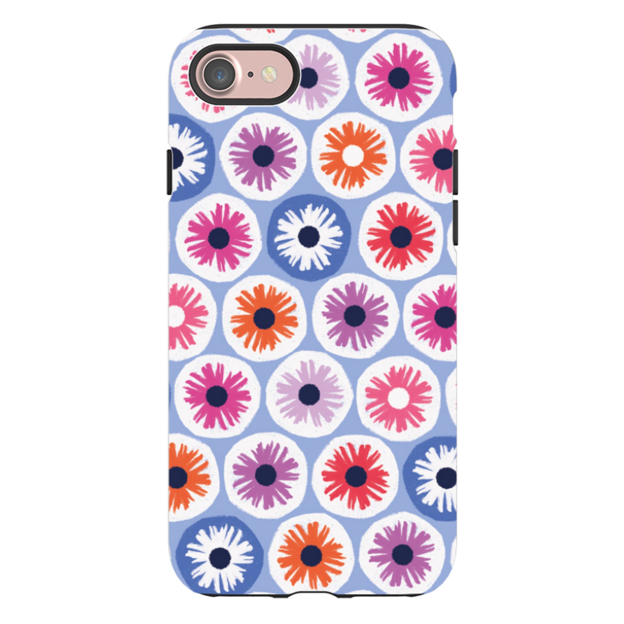 iPhone Tough Case - Penny Flowers Light Blue By Ali Brookes