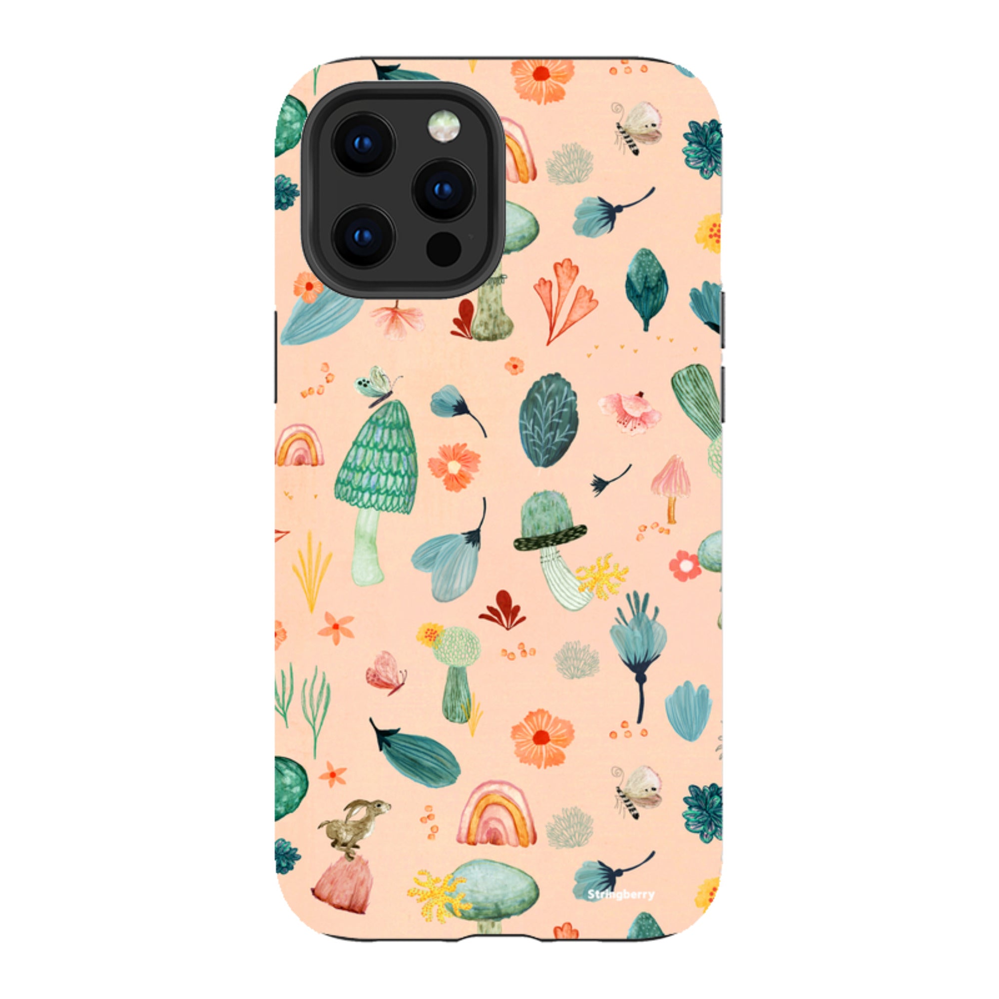 iPhone Tough Case - Mushroom World Pink By Katherine Quinn