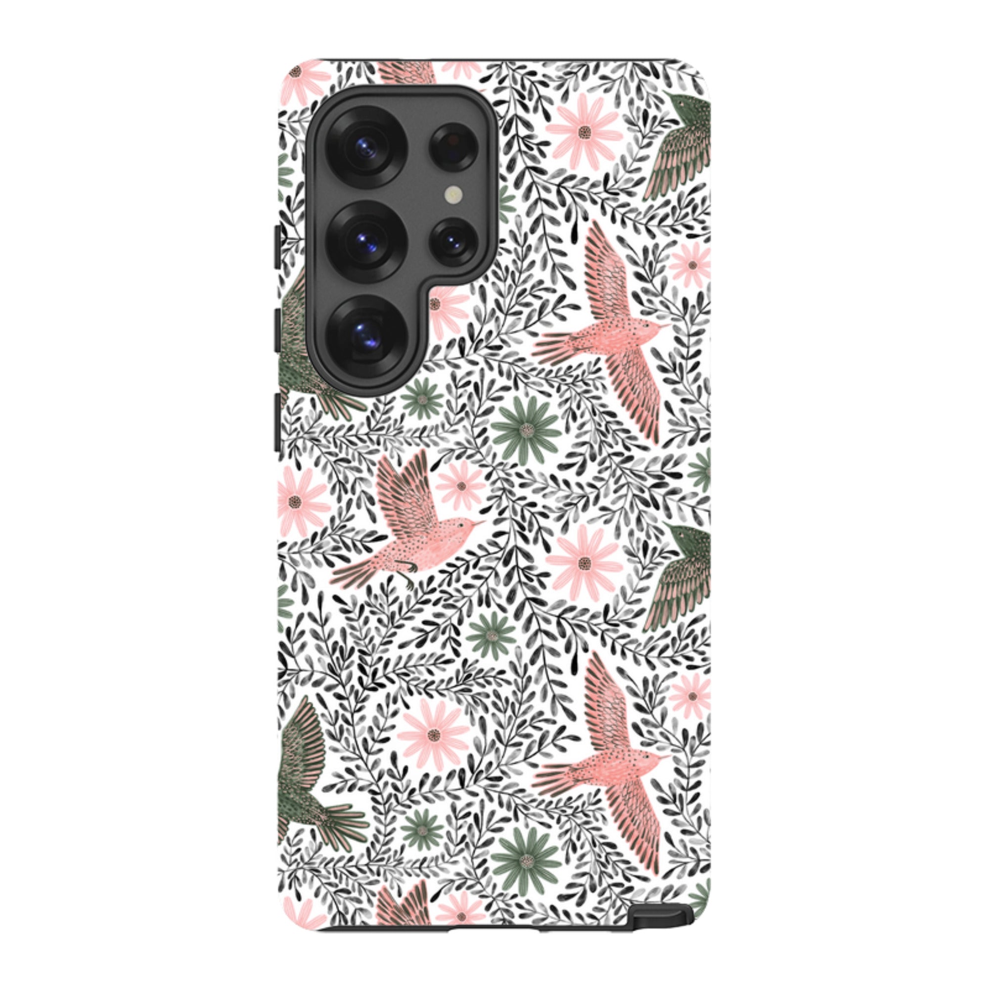 Samsung Tough Case - Bird Pattern Black By Lee Foster Wilson