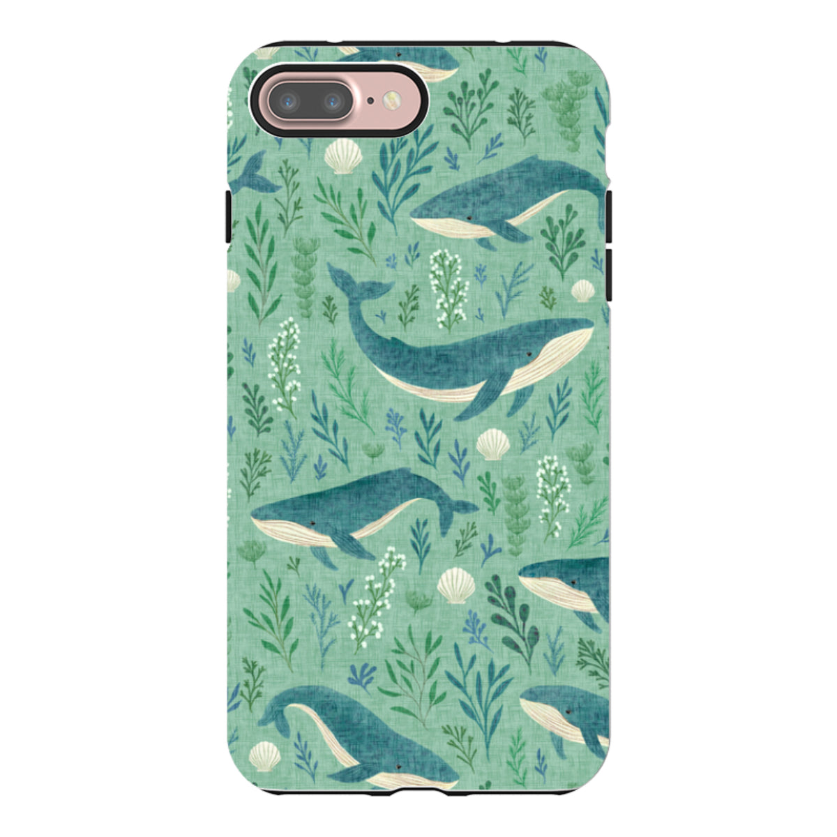 iPhone Tough Case - Whale garden blue By Katherine Quinn
