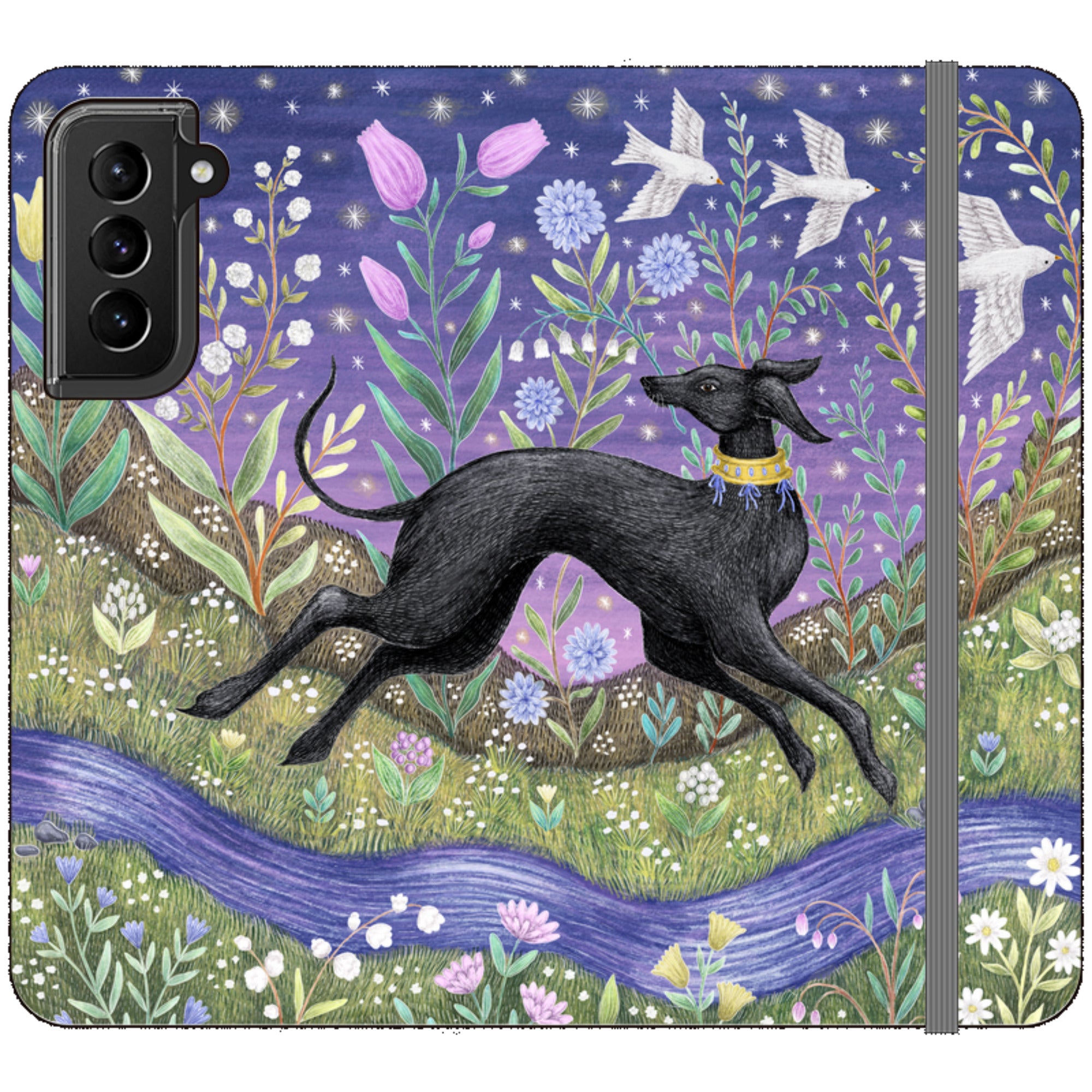 Meadow Hound Wallet Case By Catherine Rowe