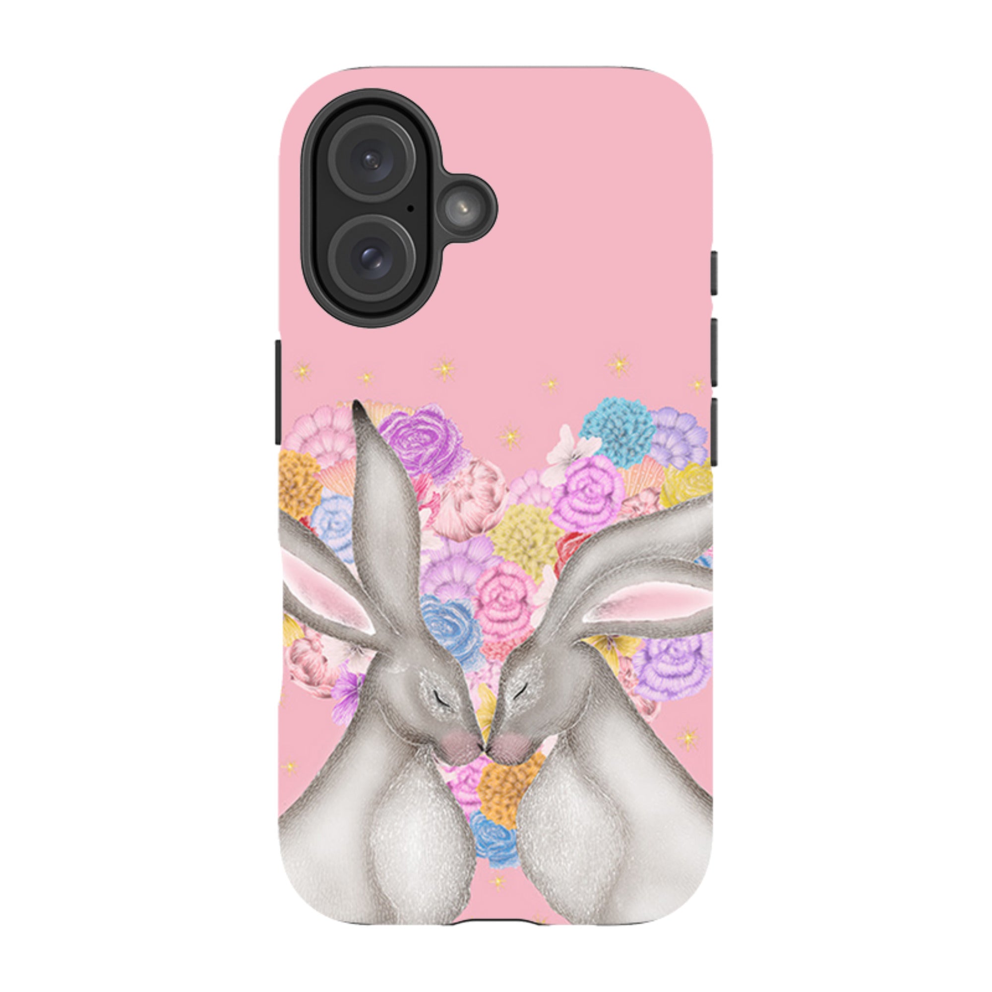 iPhone Tough Case - White Hares Rose Heart II By Catherine Rowe