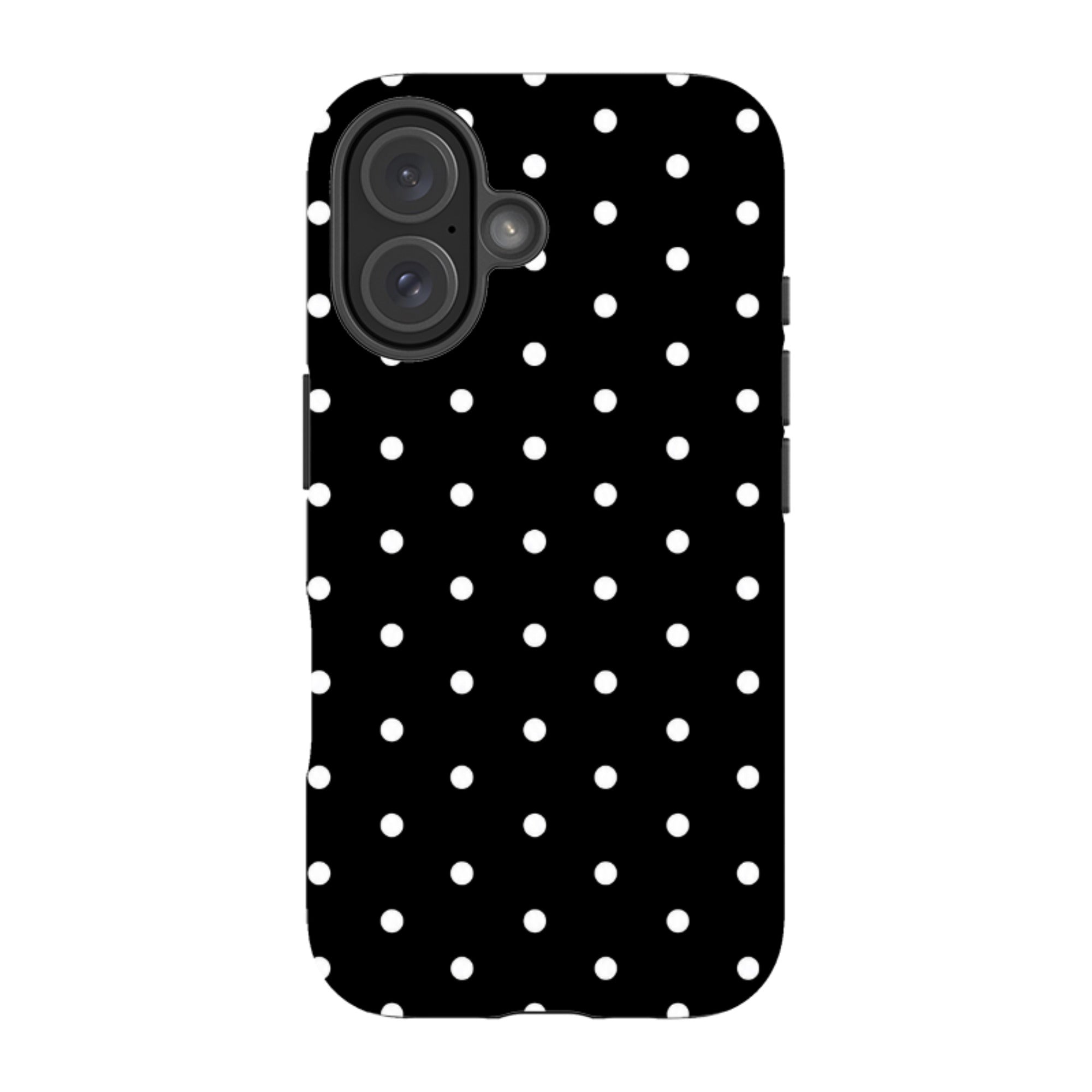 iPhone Tough Case - Black & White Polka Dot