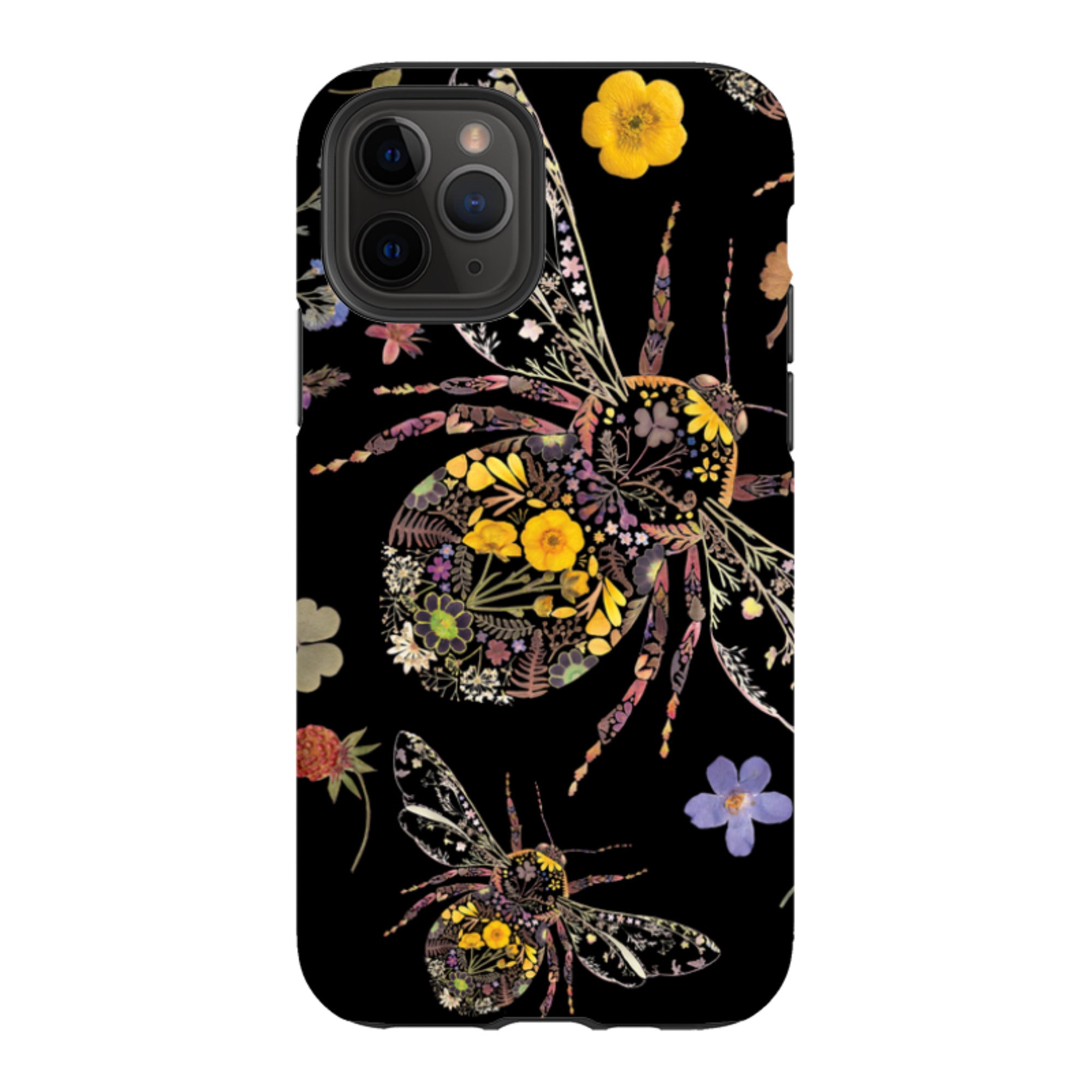 iPhone Tough Case - Floral Bumble Bees By Helen Ahpornsiri