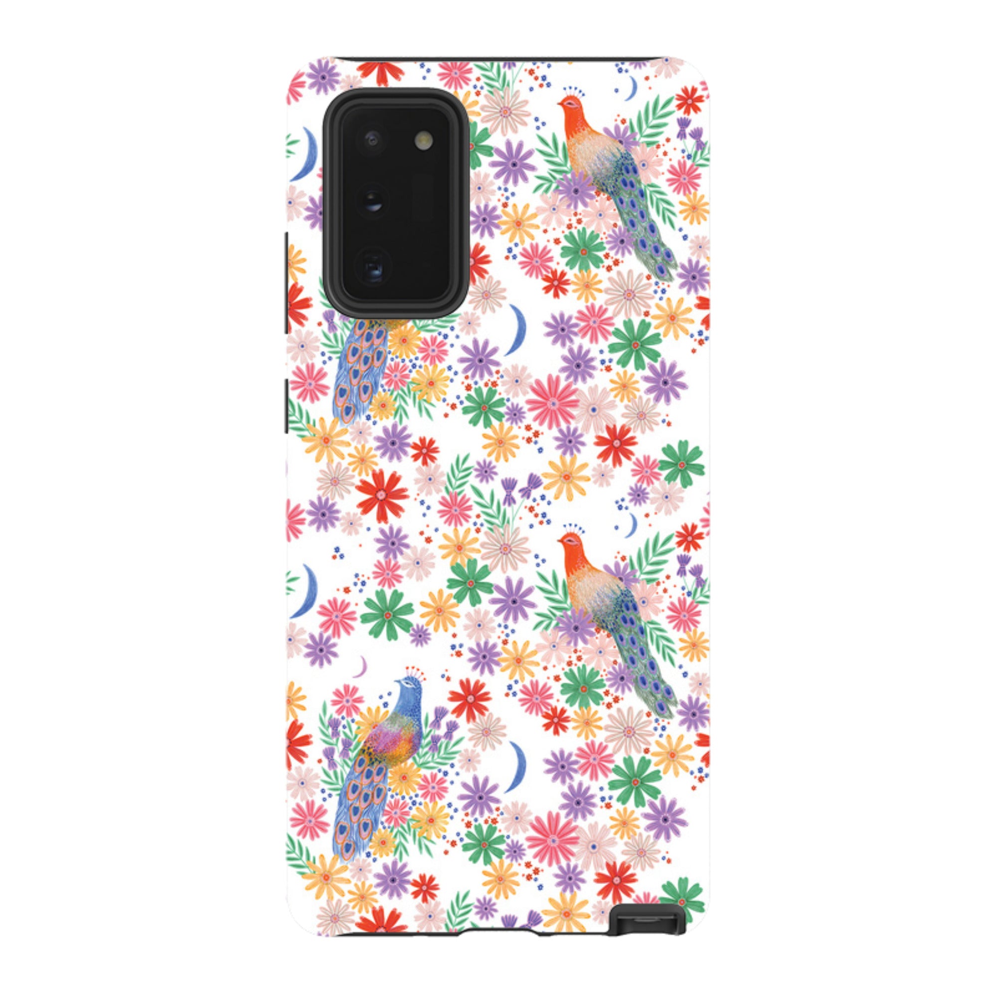 Samsung Tough Case - Peacock Pattern White By Lee Foster Wilson