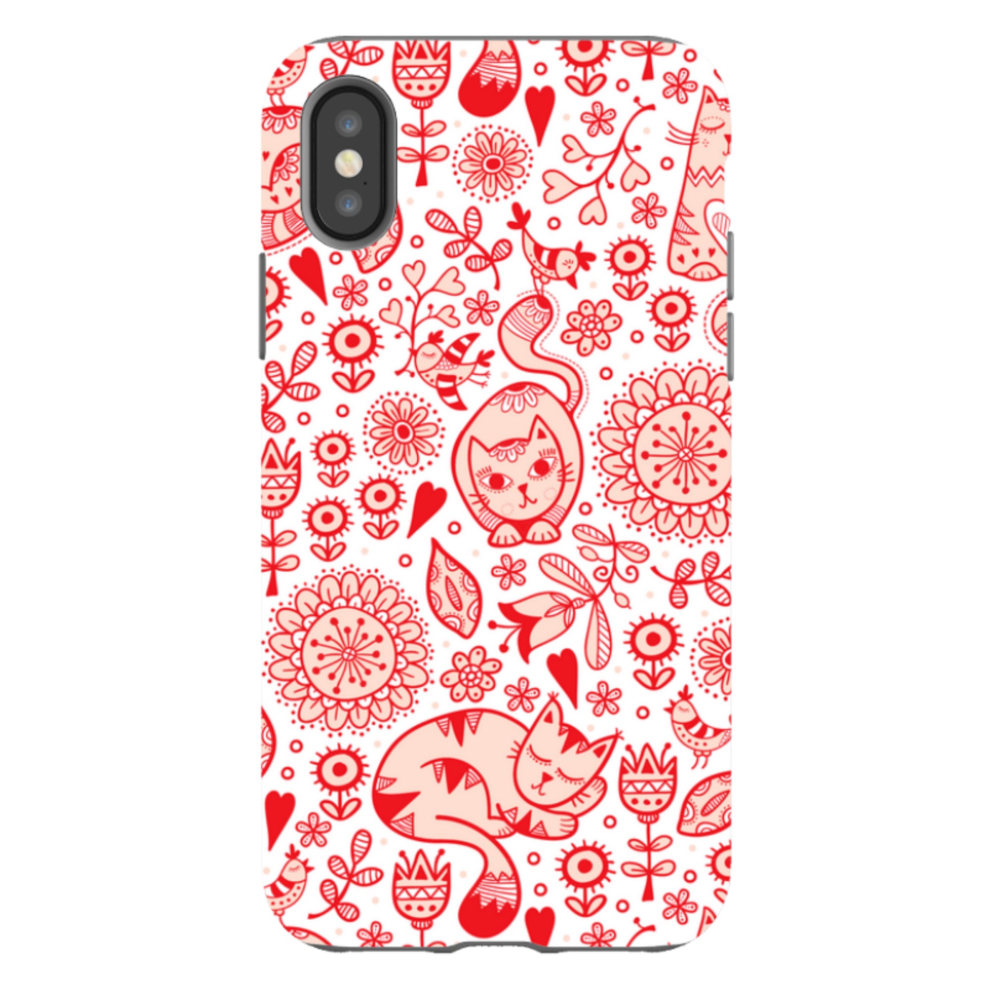iPhone Tough Case - Red Cats By Suzy Taylor