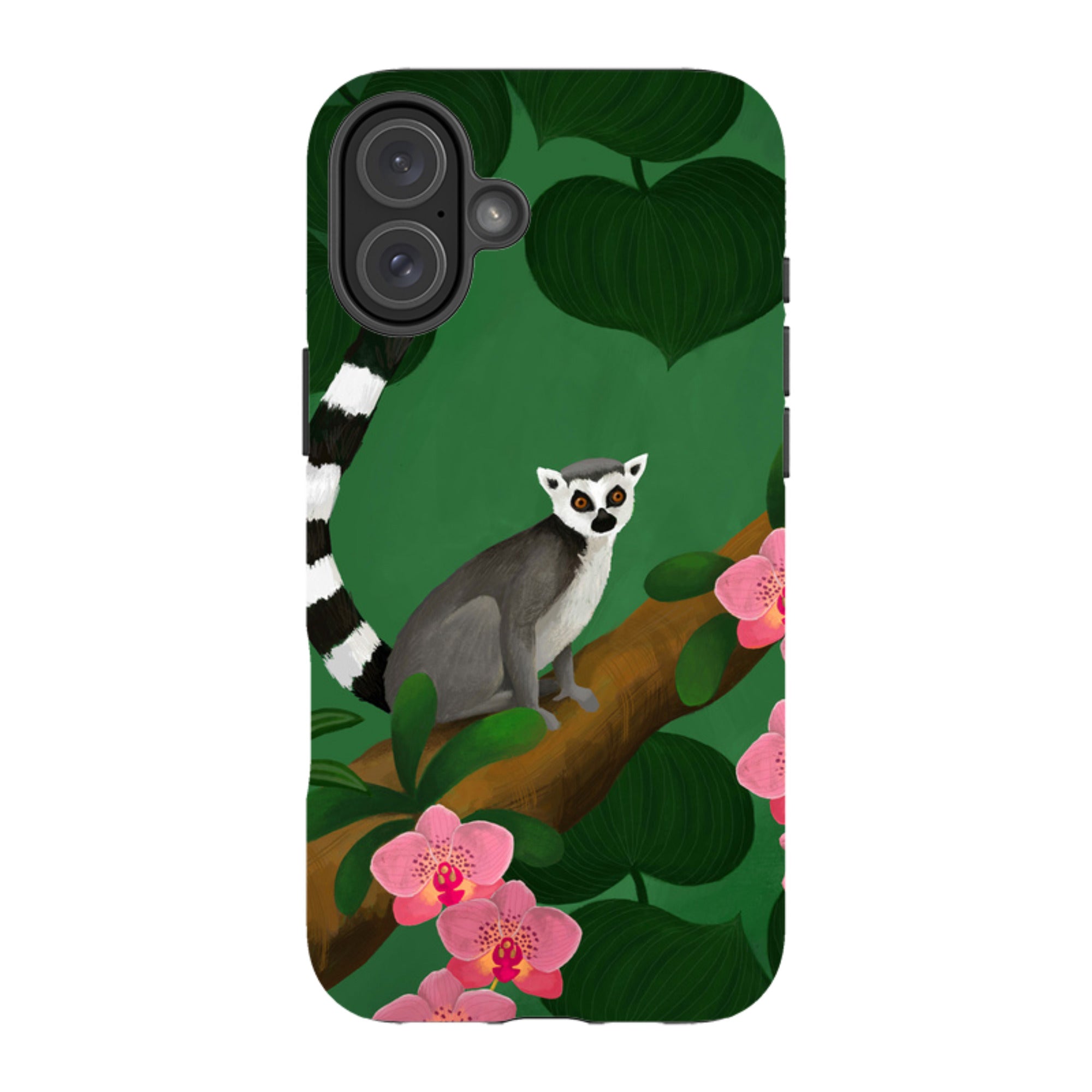 iPhone Tough Case - Lemur And Orchids By Bex Parkin