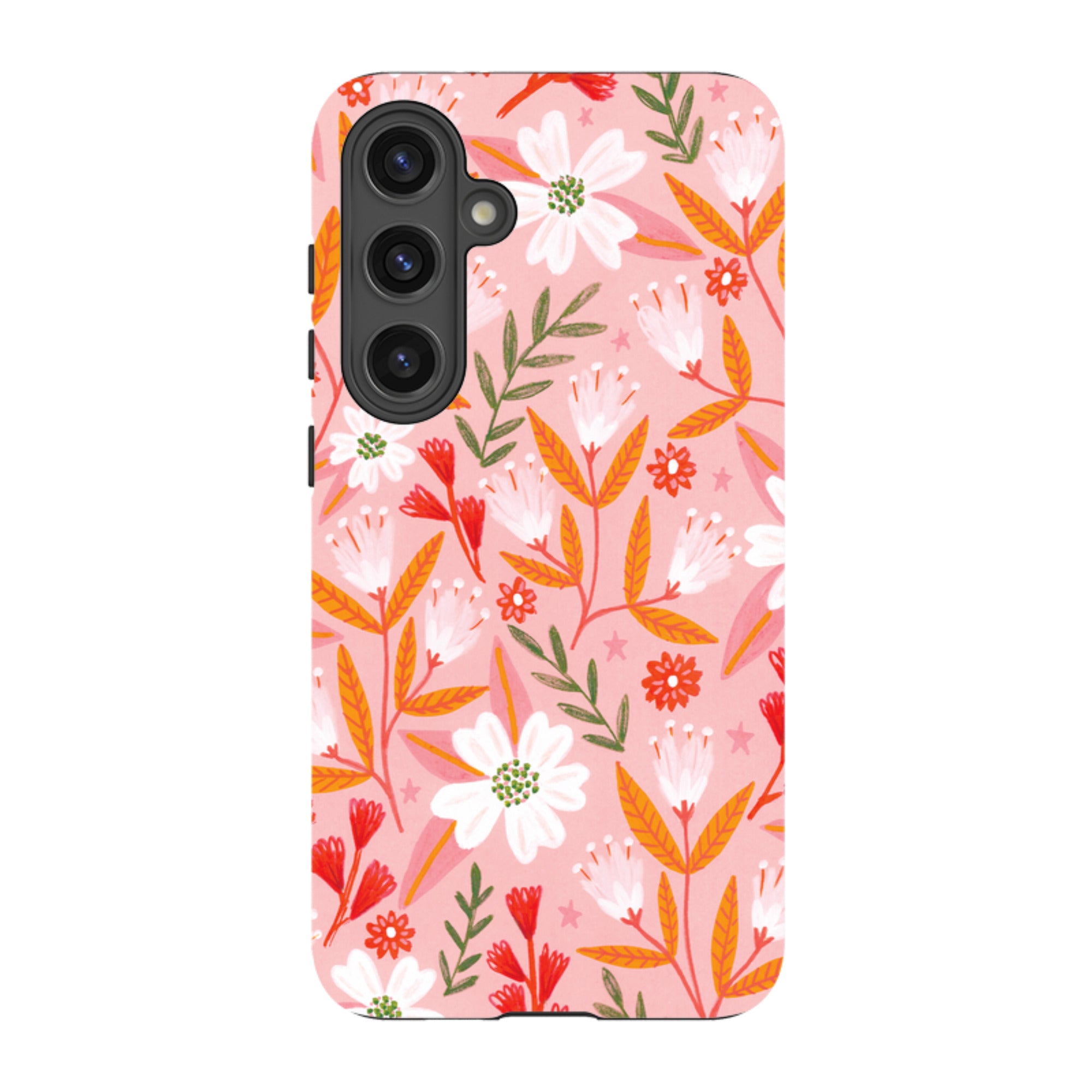 Samsung Tough Case - Pink And Orange Florals By Lee Foster Wilson