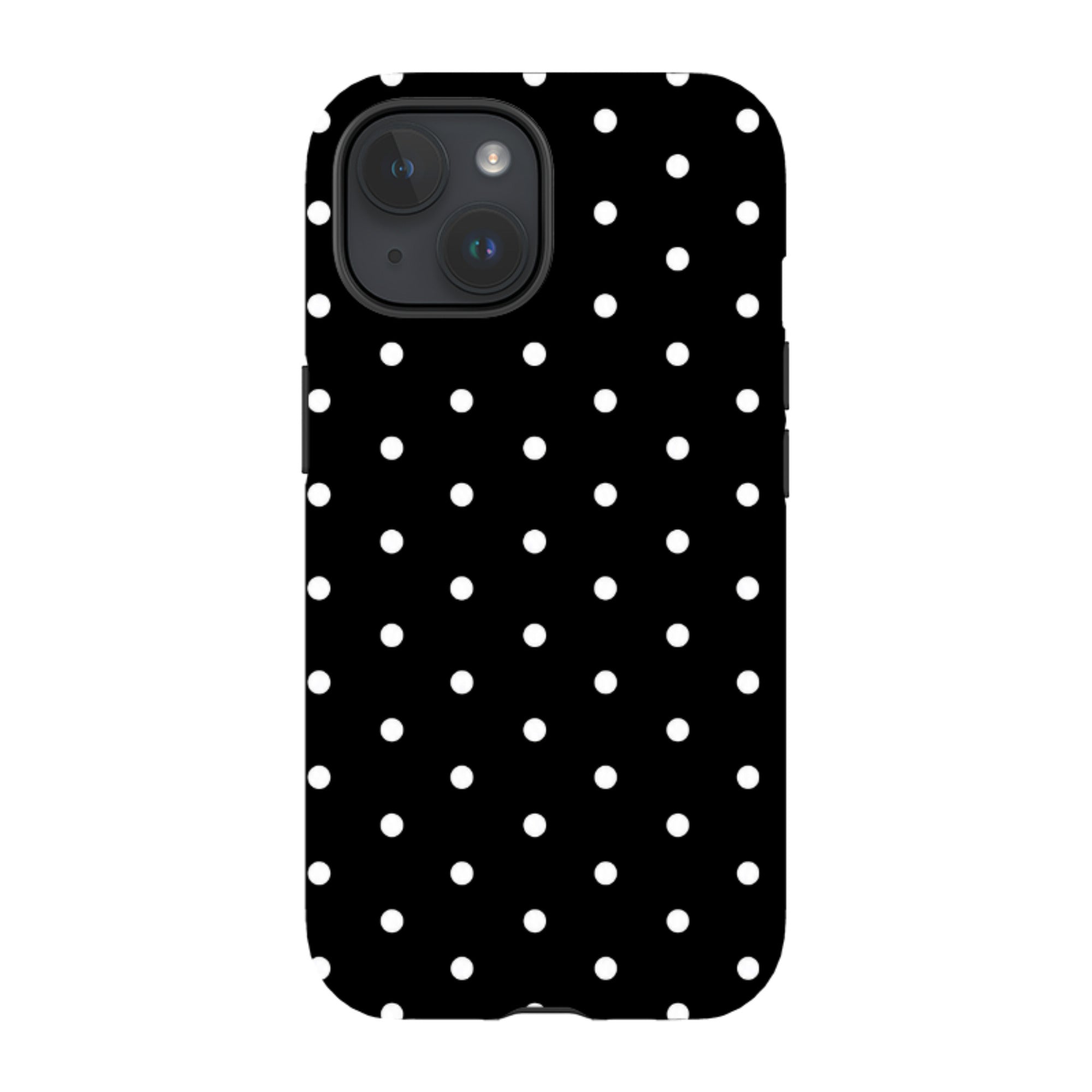 iPhone Tough Case - Black & White Polka Dot