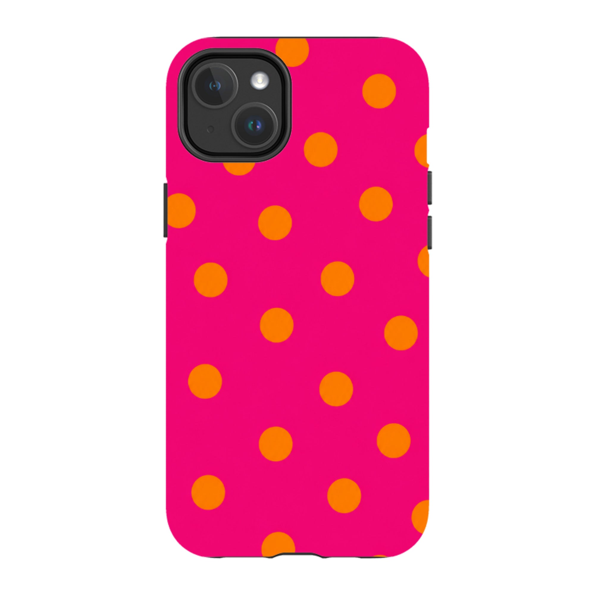iPhone MagSafe Tough Case - Hot Pink & Orange Polka Dot