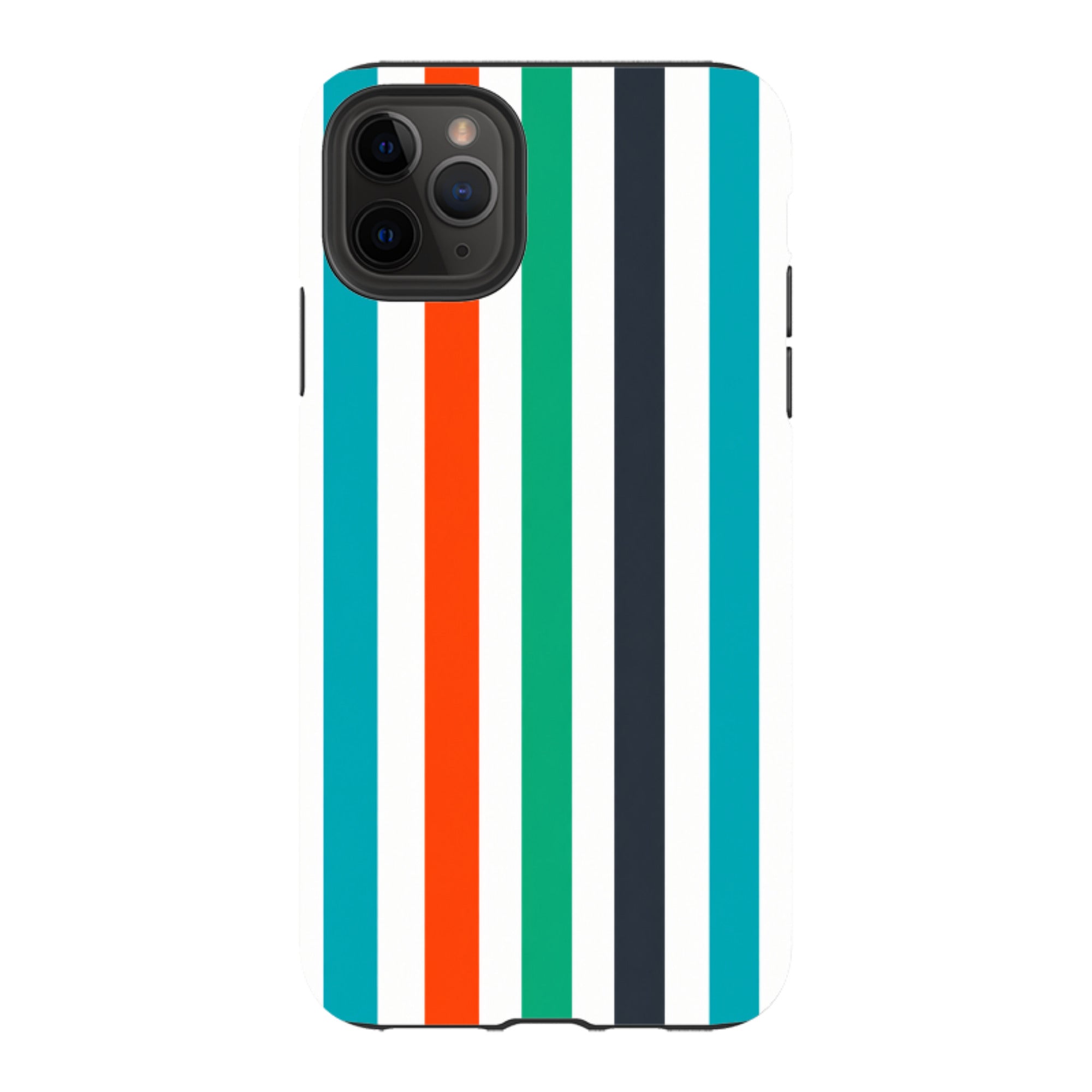 iPhone Tough Case - Orange & Teal Stripe