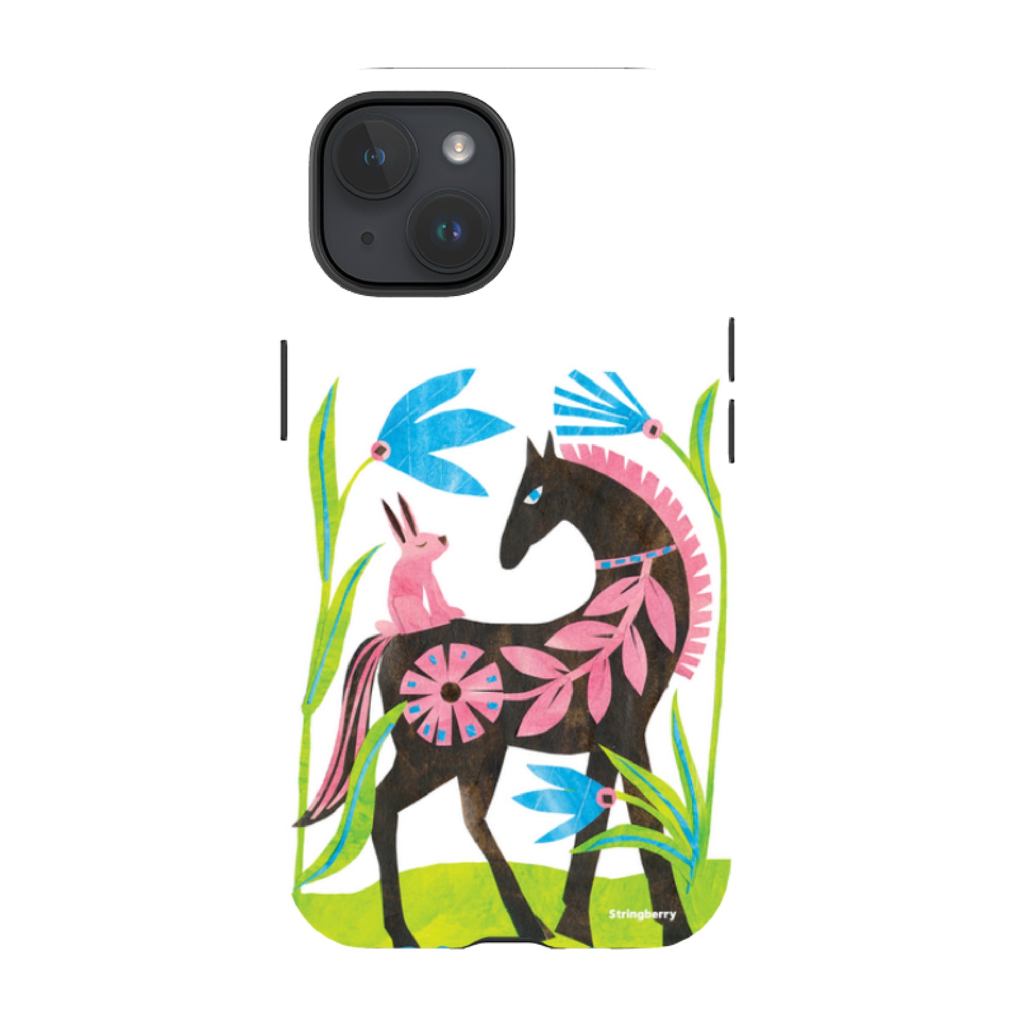 iPhone Tough Case - Folk Horse And Bunny By Tracey English