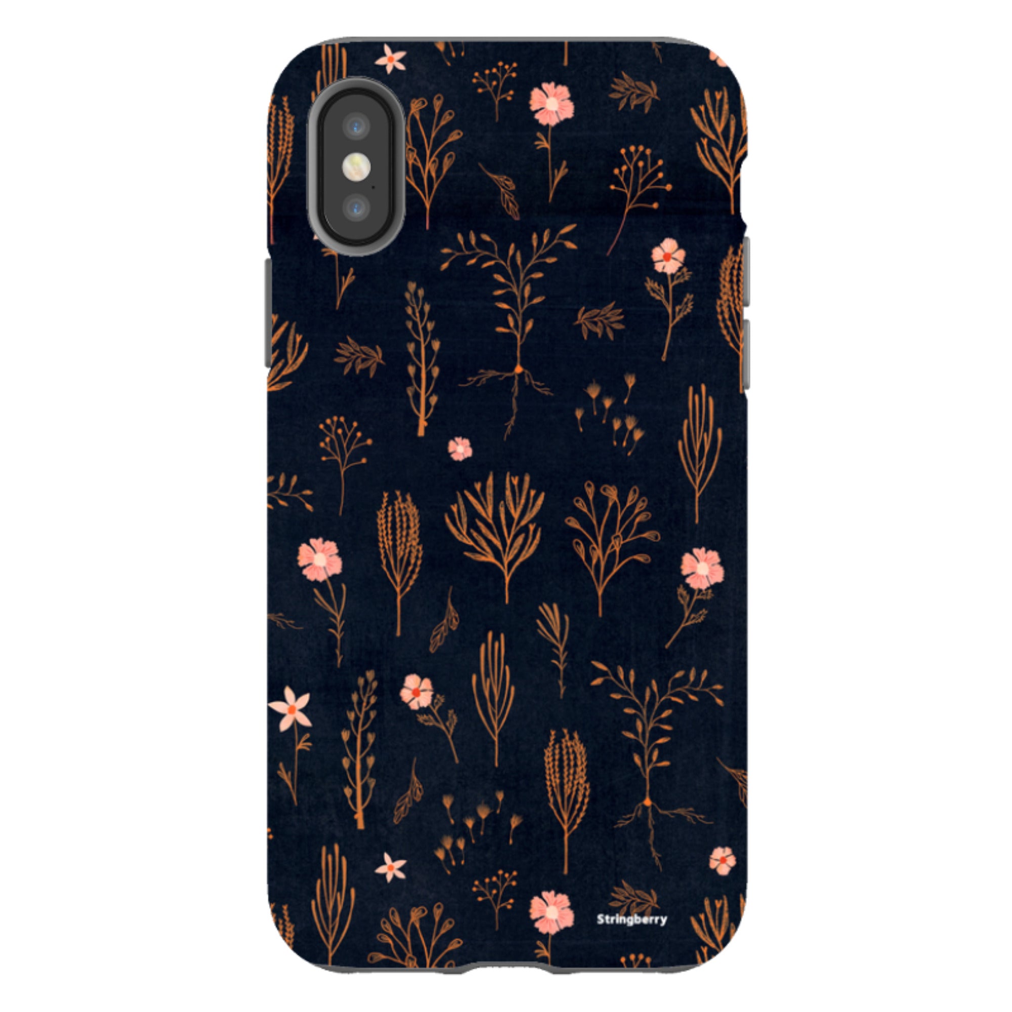 iPhone Tough Case - Floral Light Orange And Pink By Katherine Quinn