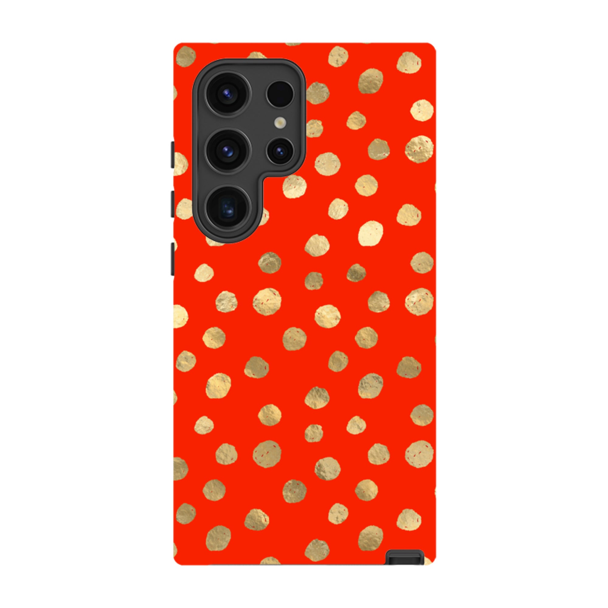 Samsung Tough Case - Red and Golden Dots