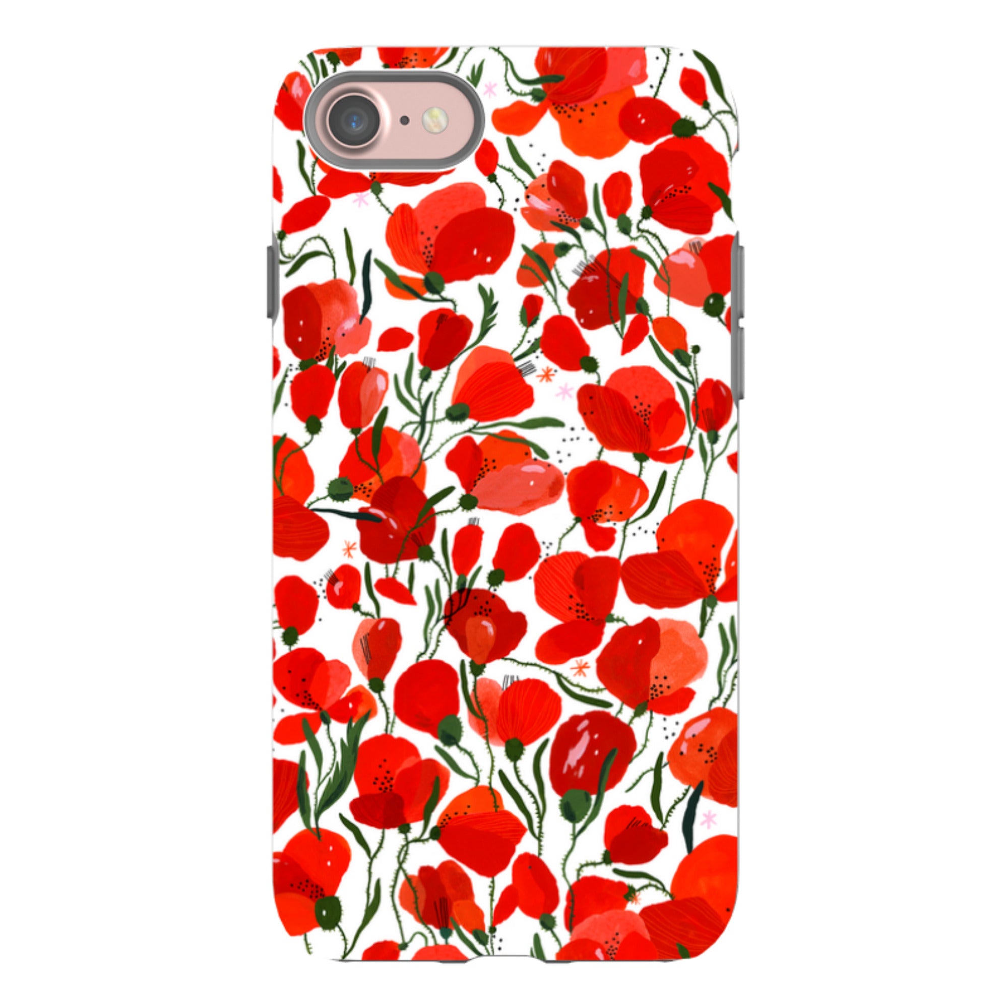 iPhone Tough Case - Poppies Pattern By Madalina Andronic