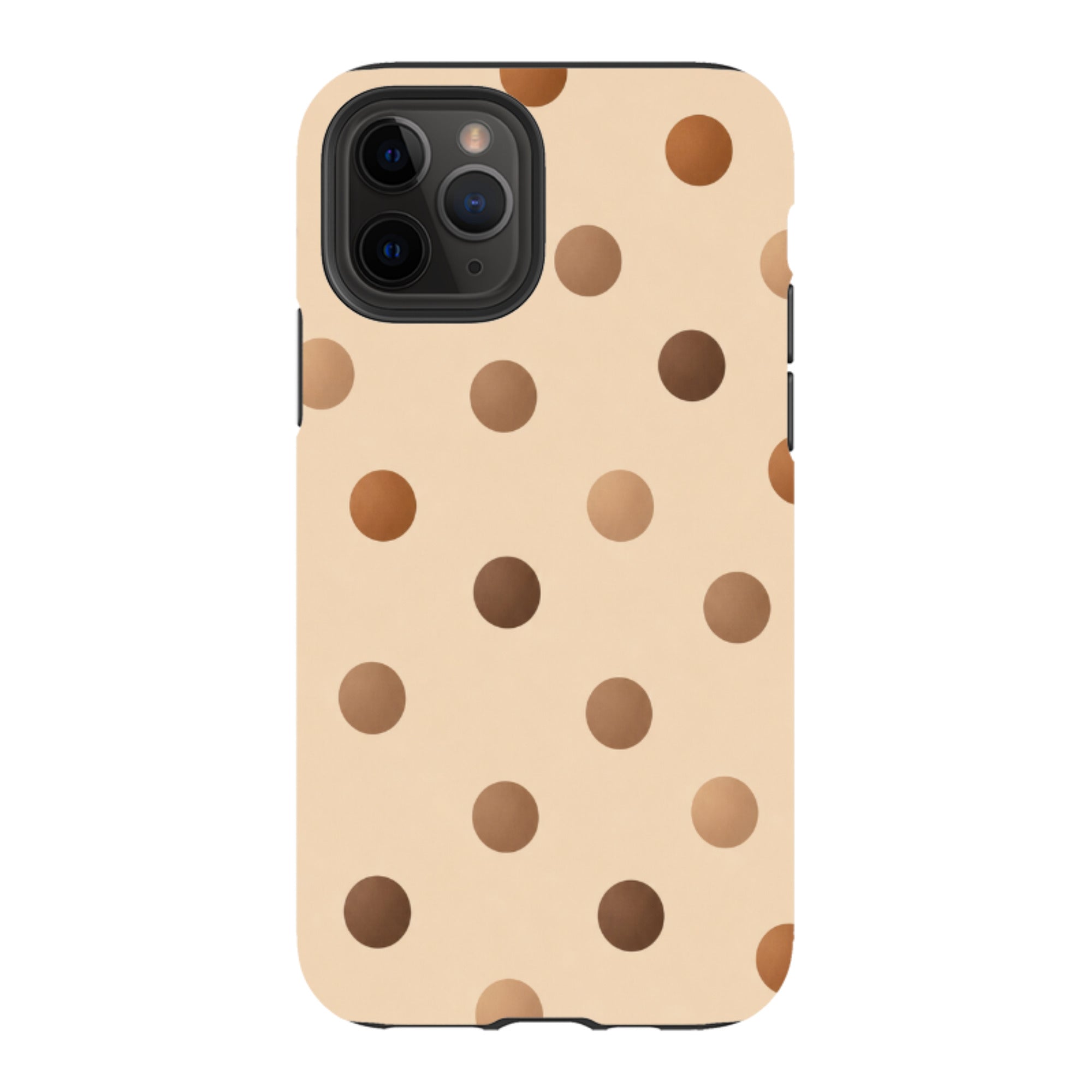 iPhone Tough Case - Brown Polka Dot