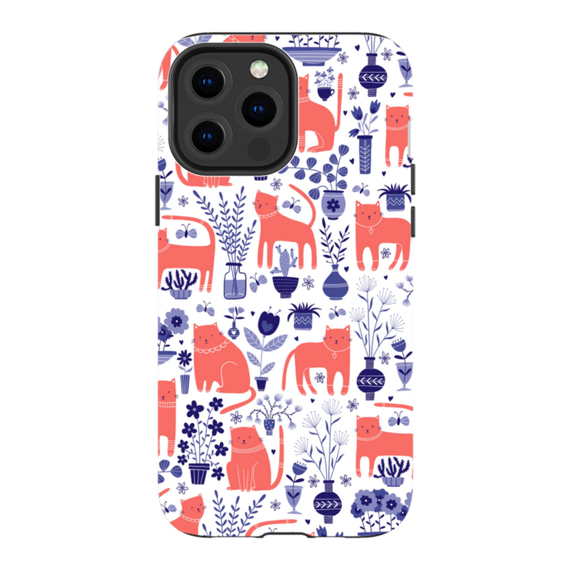 iPhone Tough Case - Coral Cats By Suzy Taylor
