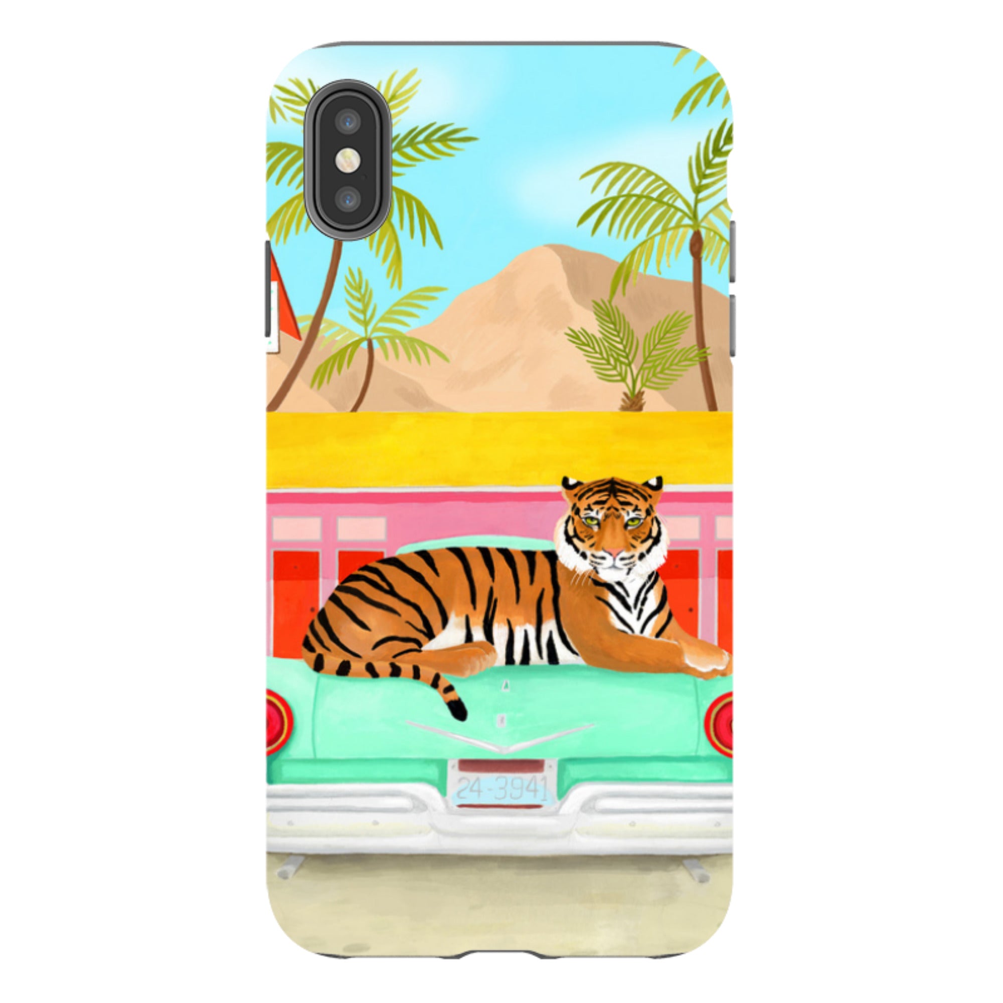 iPhone Tough Case - Palm Motel Tiger By Bex Parkin