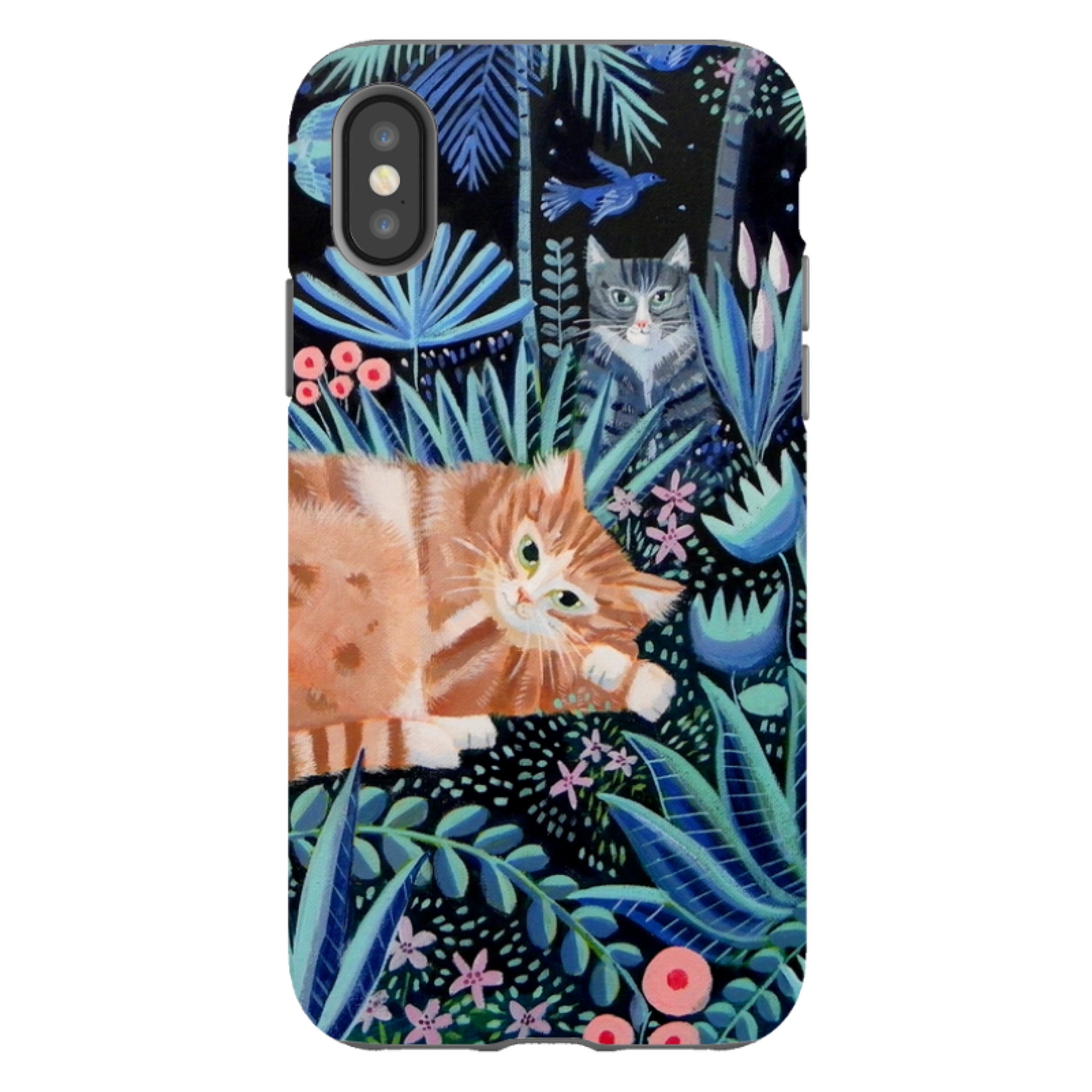 iPhone Tough Case - Night Cats By Mary Stubberfield