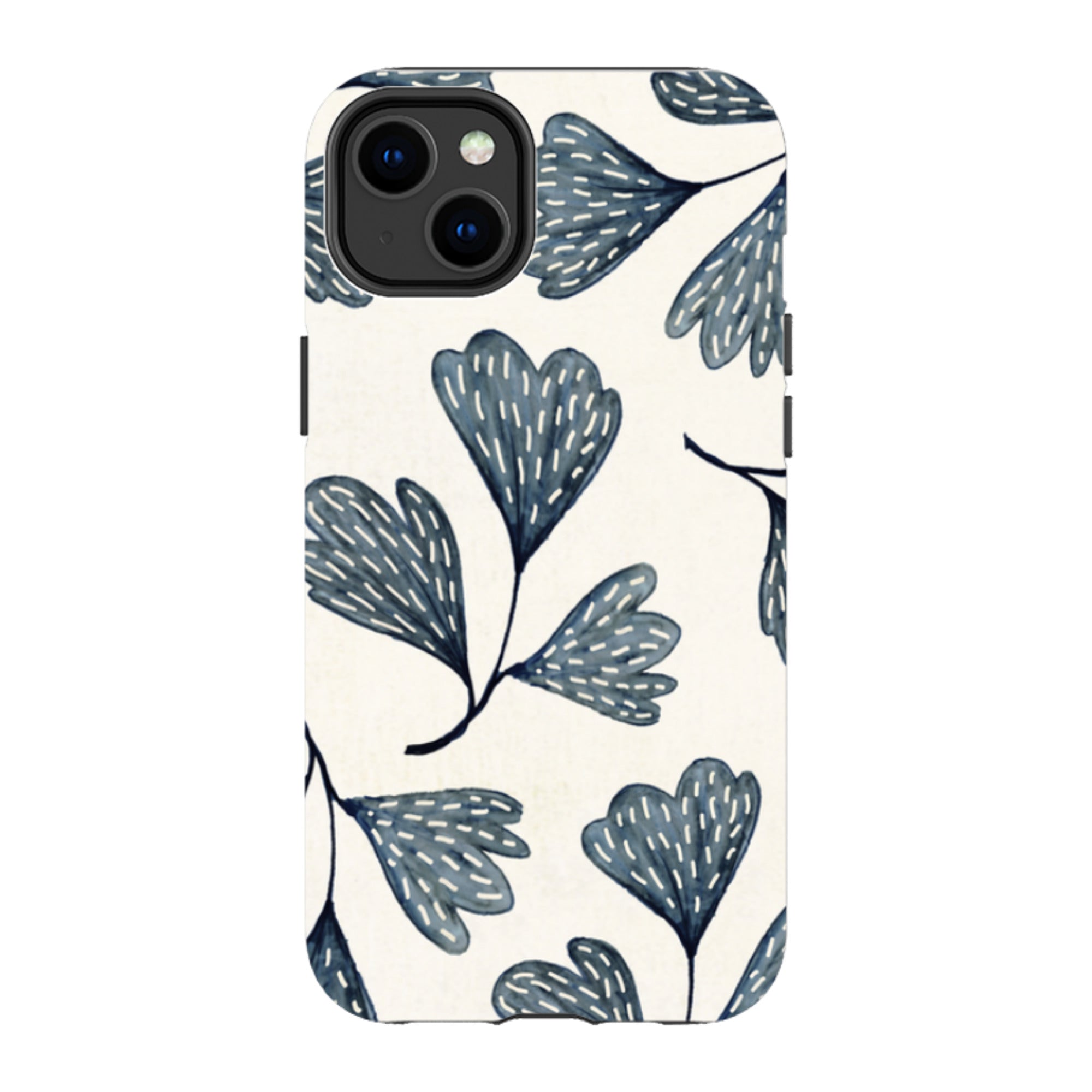 iPhone MagSafe Tough Case - Indigo Leaves By Katherine Quinn