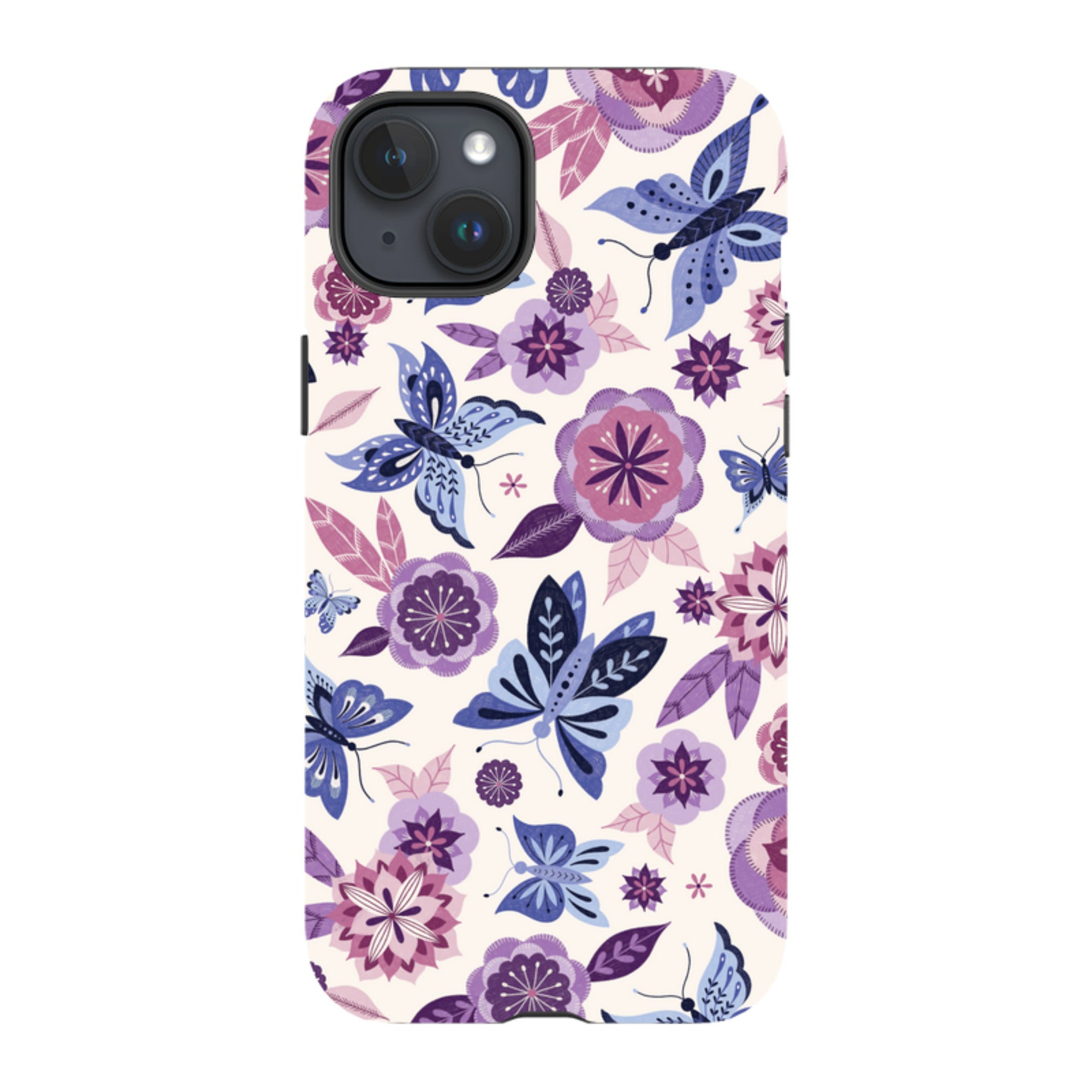 iPhone MagSafe Tough Case -  Butterfly Blooms Ivory By Jenny Zemanek