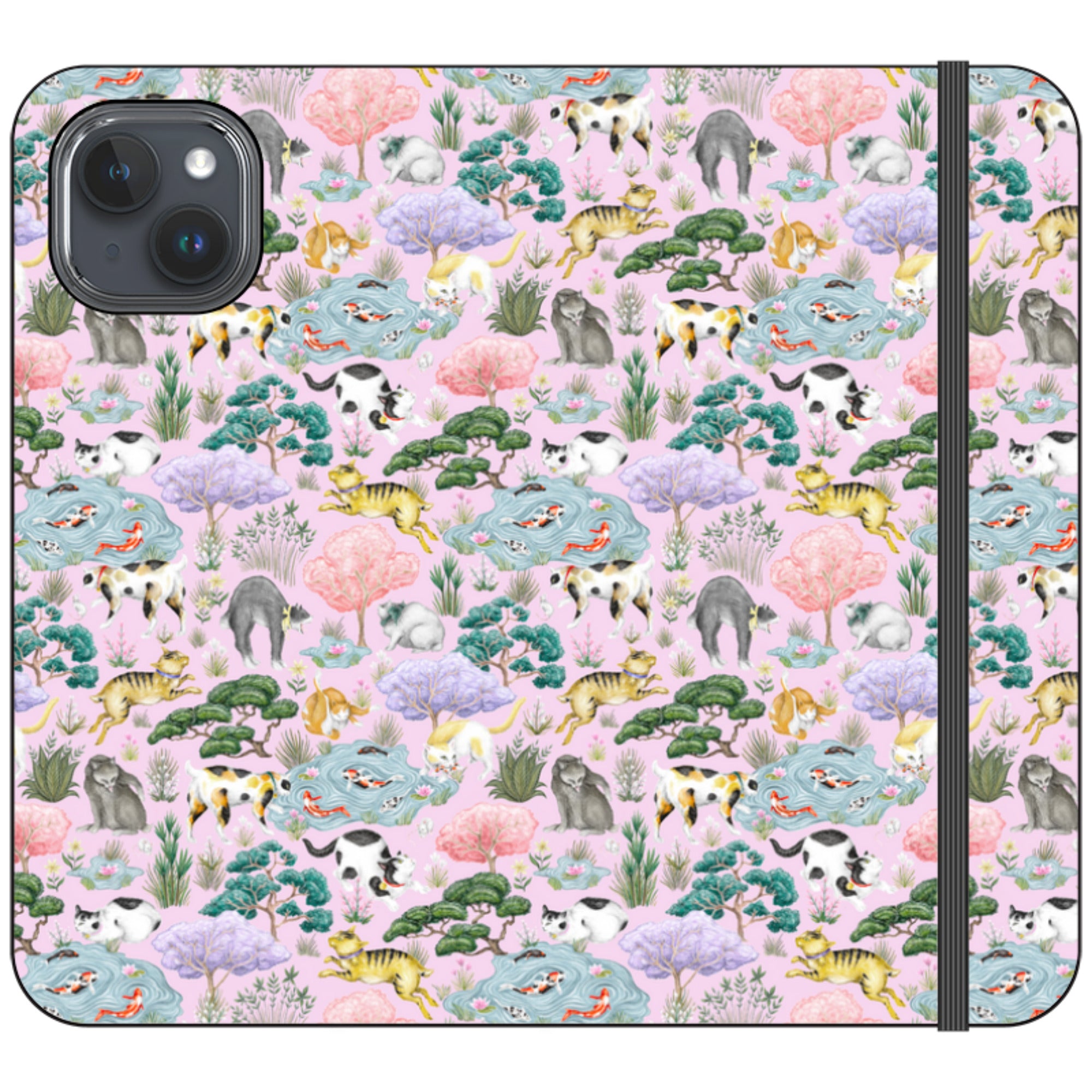 Cat Garden Wallet Case By Catherine Rowe