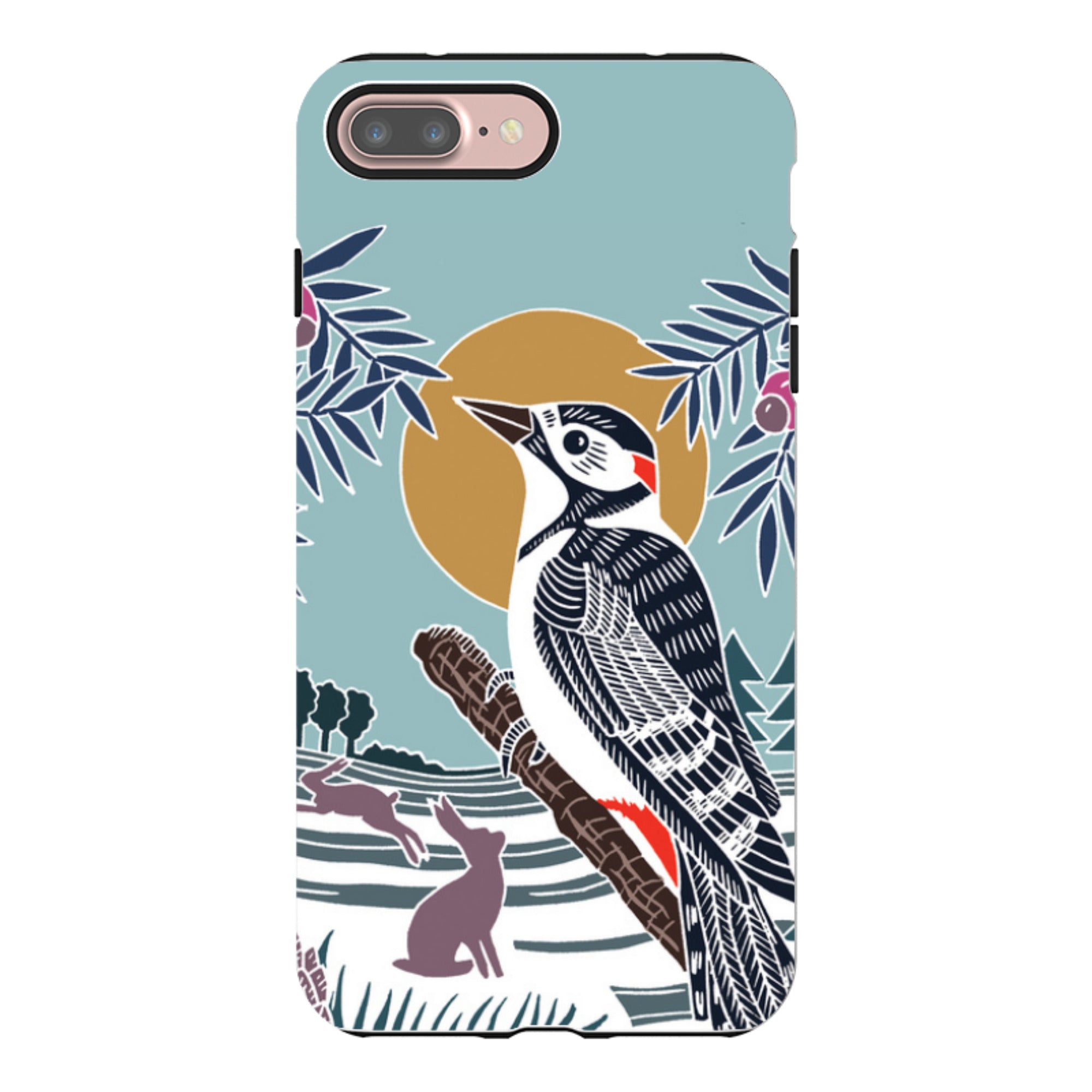 iPhone Tough Case - Woodpecker Brown By Kate Heiss
