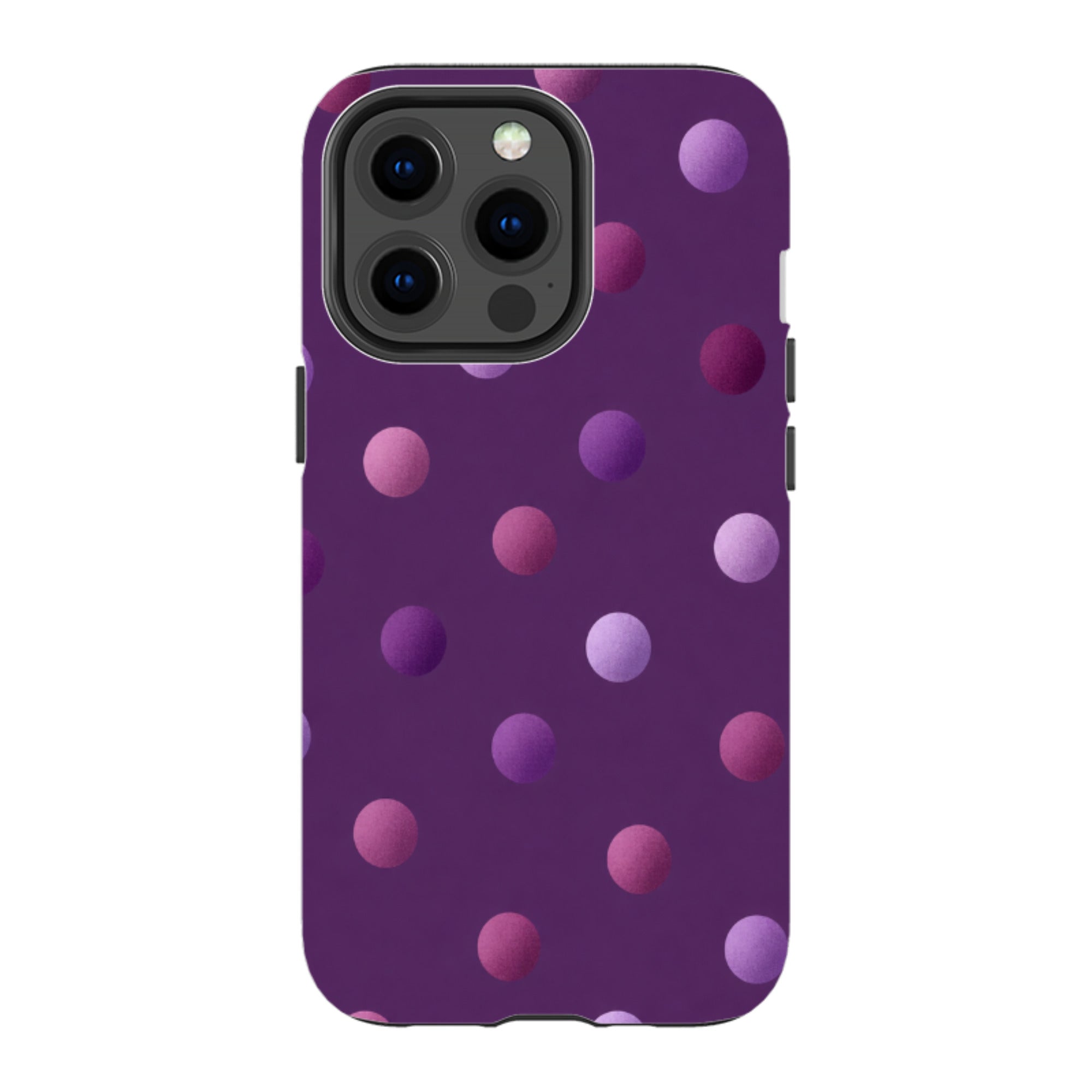 iPhone Tough Case - Purple Polka Dot