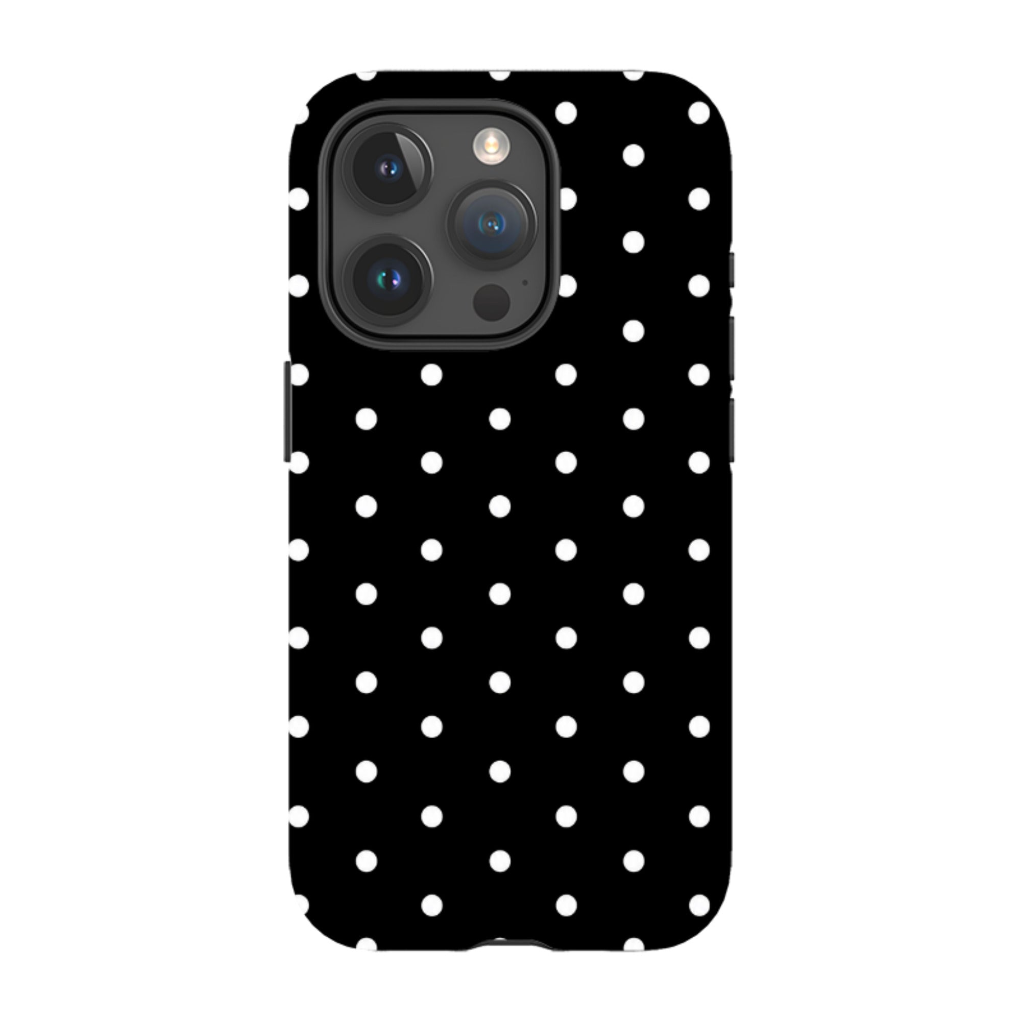 iPhone Tough Case - Black & White Polka Dot