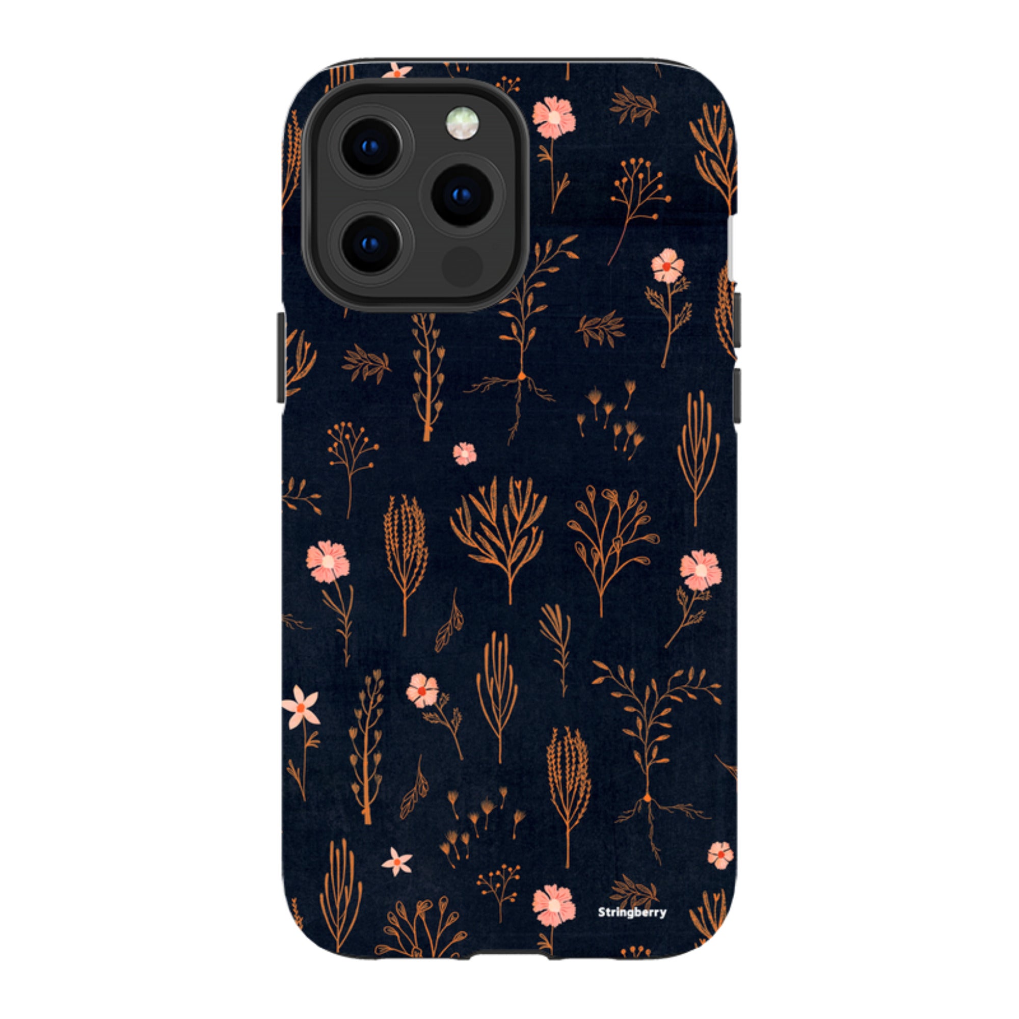 iPhone Tough Case - Floral Light Orange And Pink By Katherine Quinn