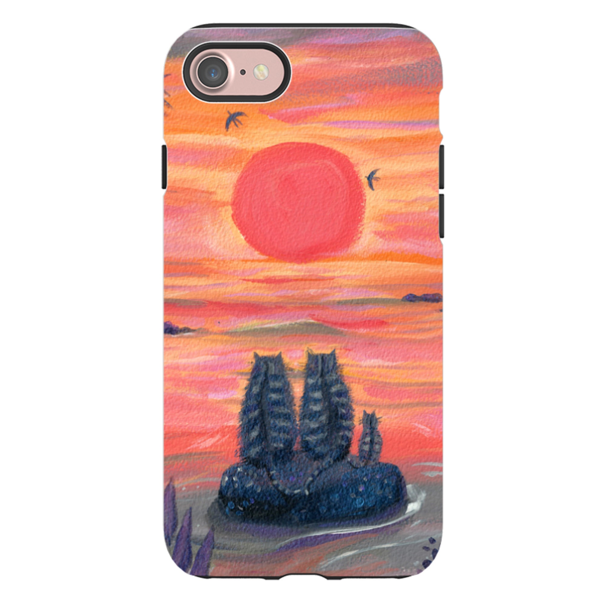 iPhone Tough Case - Sunset Cats By Mary Stubberfield