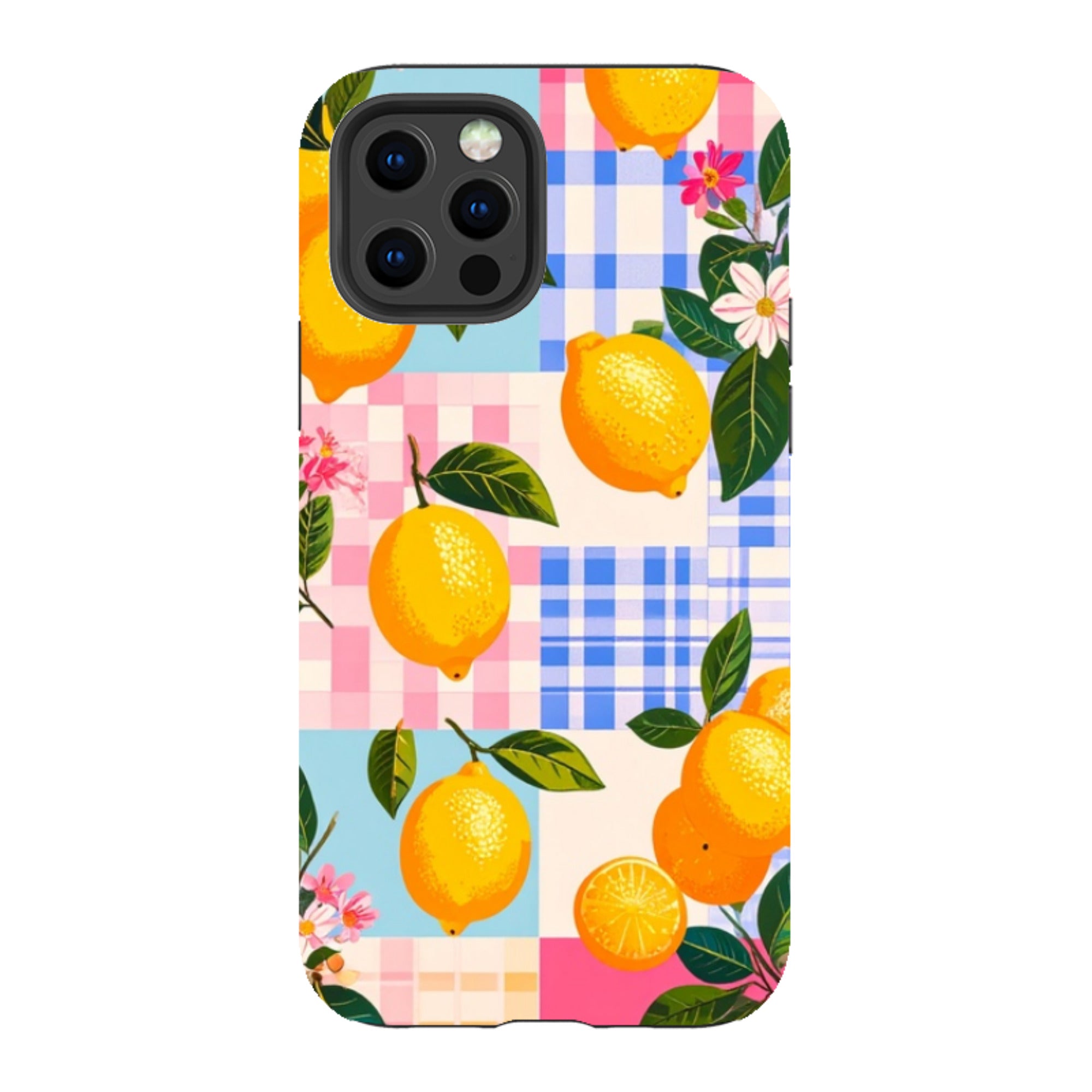 iPhone Tough Case - Lemons and Checks