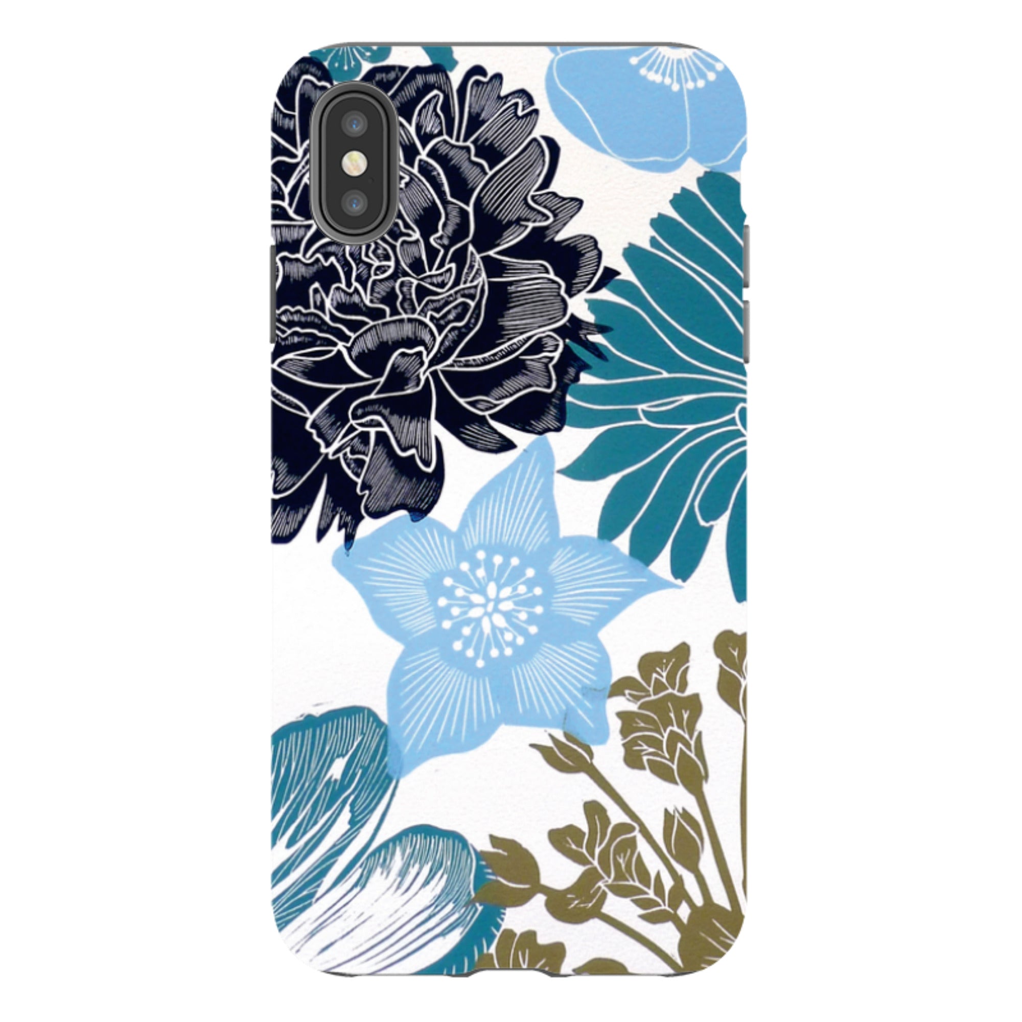 iPhone Tough Case - Cottage Garden Blue By Kate Heiss