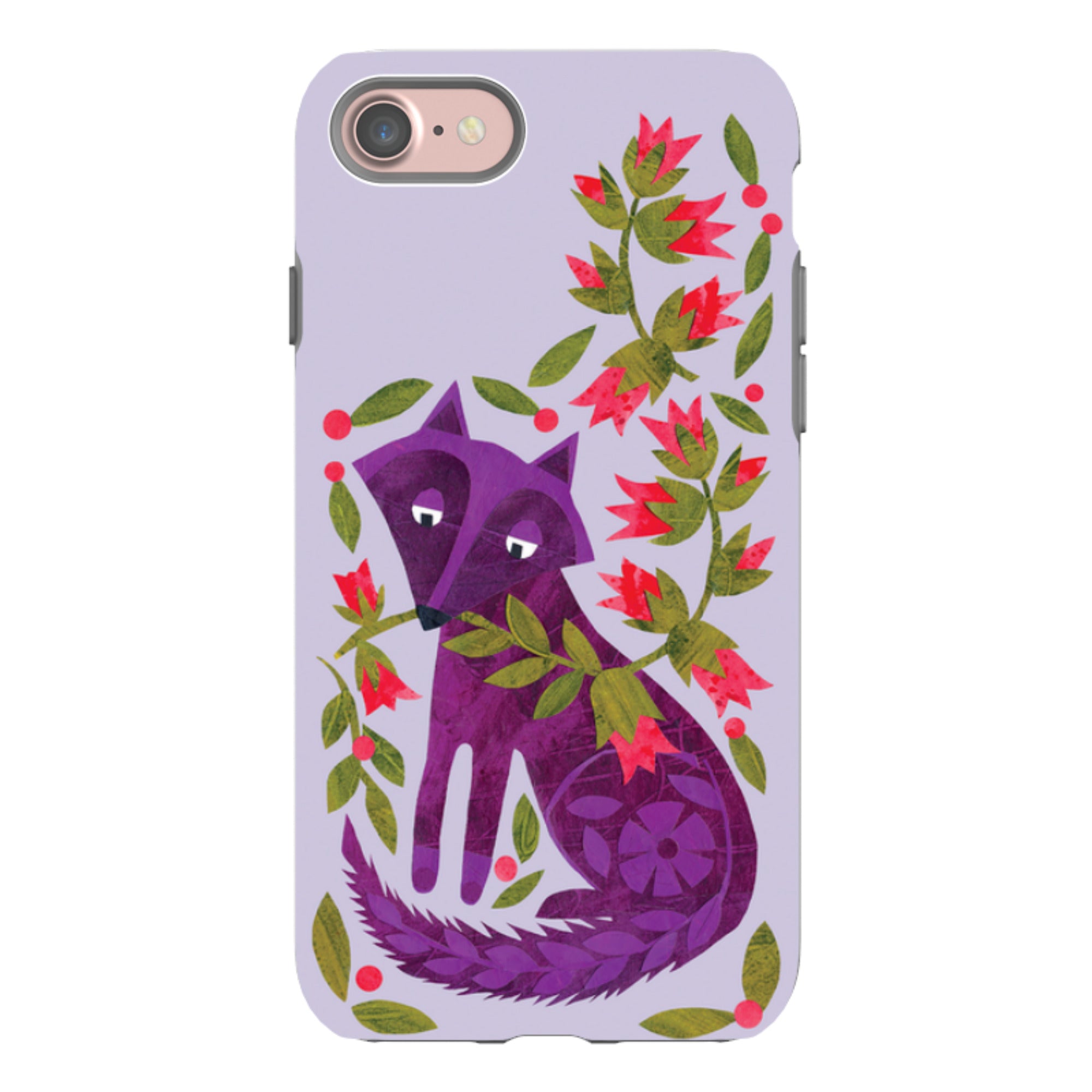 iPhone Tough Case - Purple Foxie By Tracey English