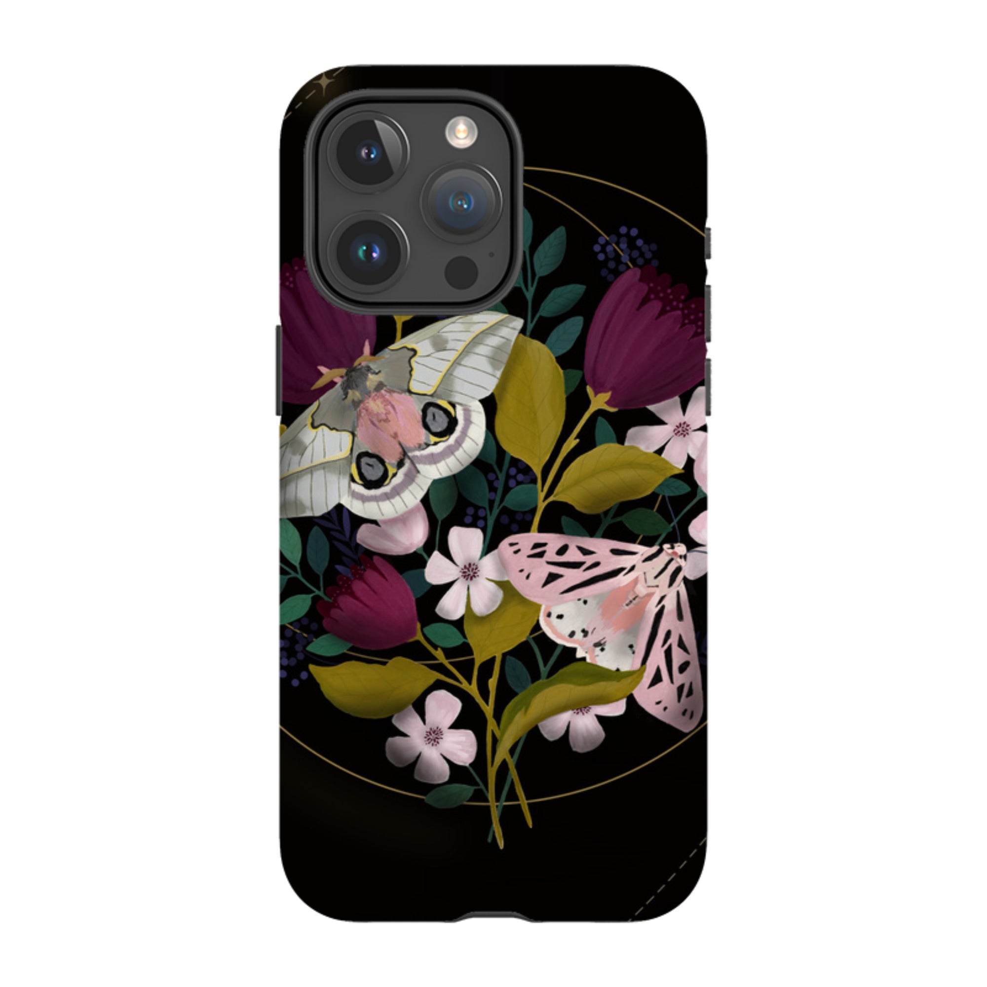 iPhone Tough Case - Moon Moths By Bex Parkin