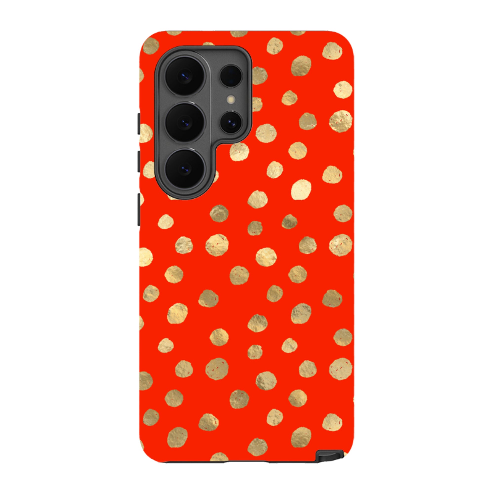 Samsung Tough Case - Red and Golden Dots
