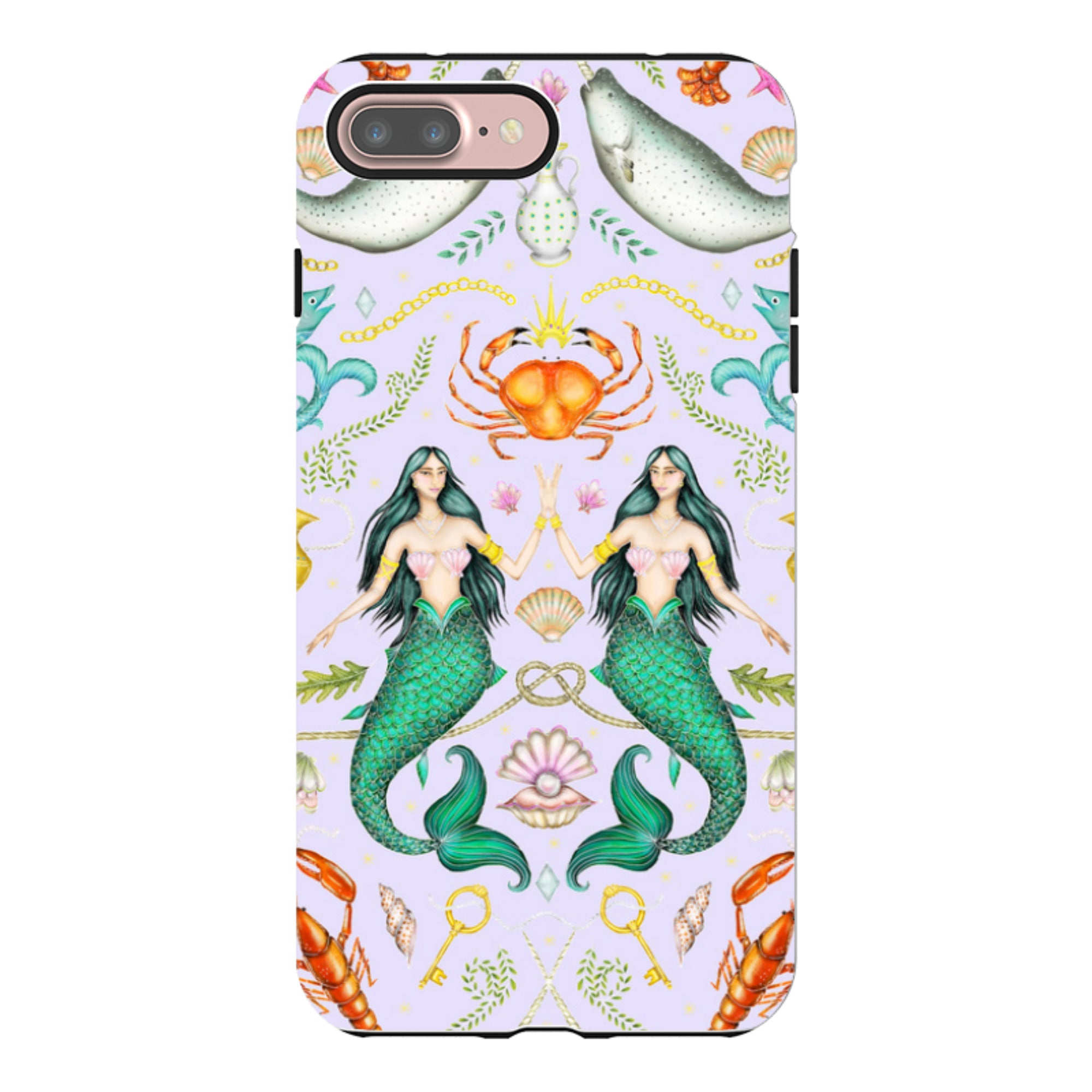 iPhone Tough Case - Tritons Treasure Lilac By Catherine Rowe