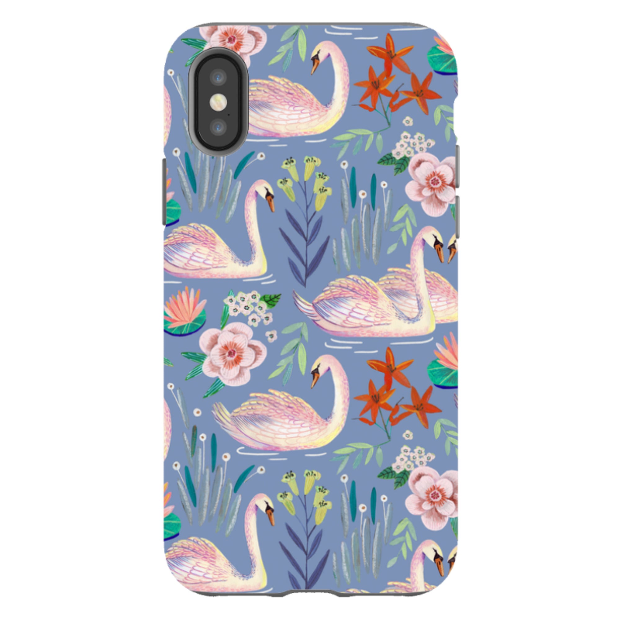 iPhone Tough Case - Swan Pattern By Caroline Bonne Muller