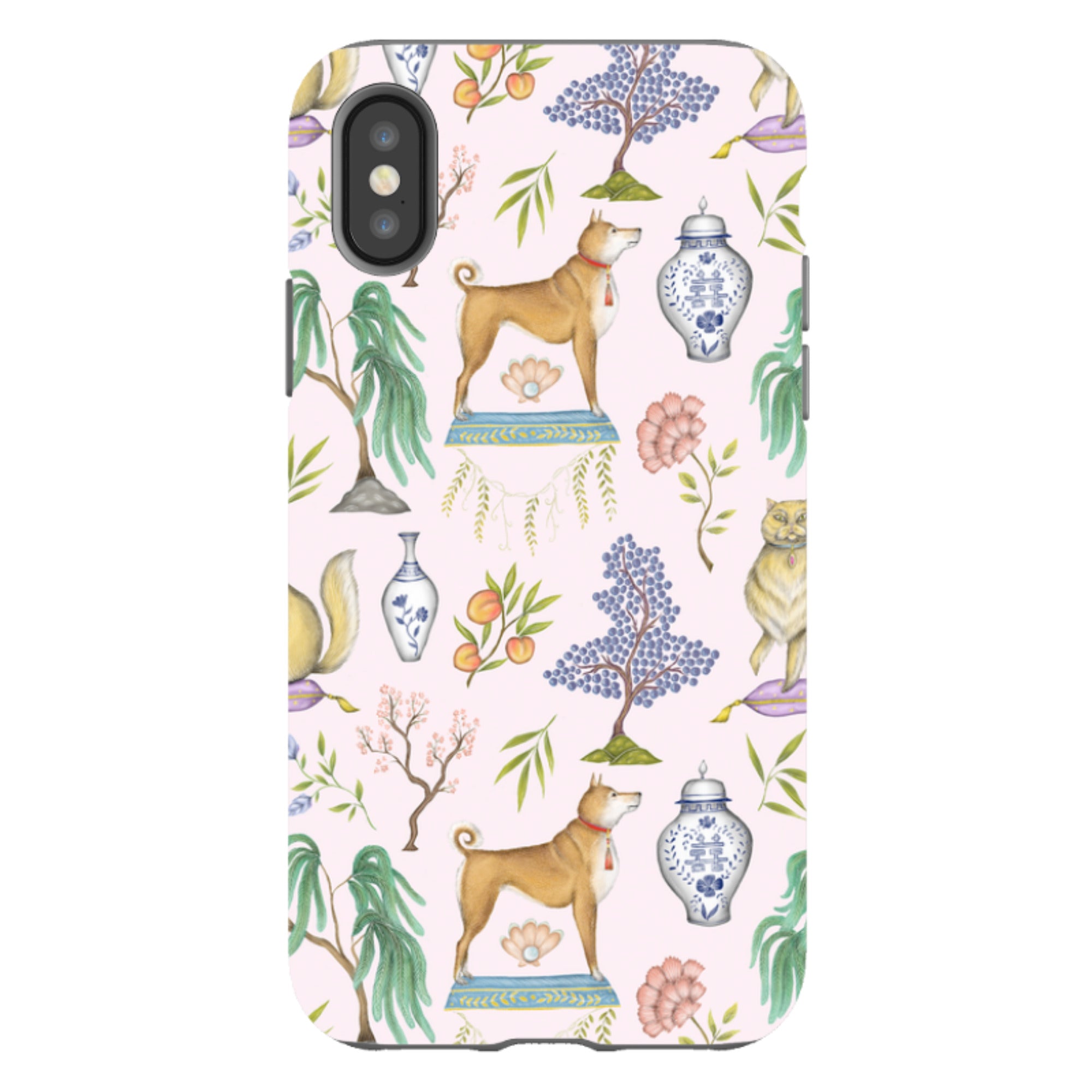 iPhone Tough Case - Chinoiserie Menagerie Pink By Catherine Rowe