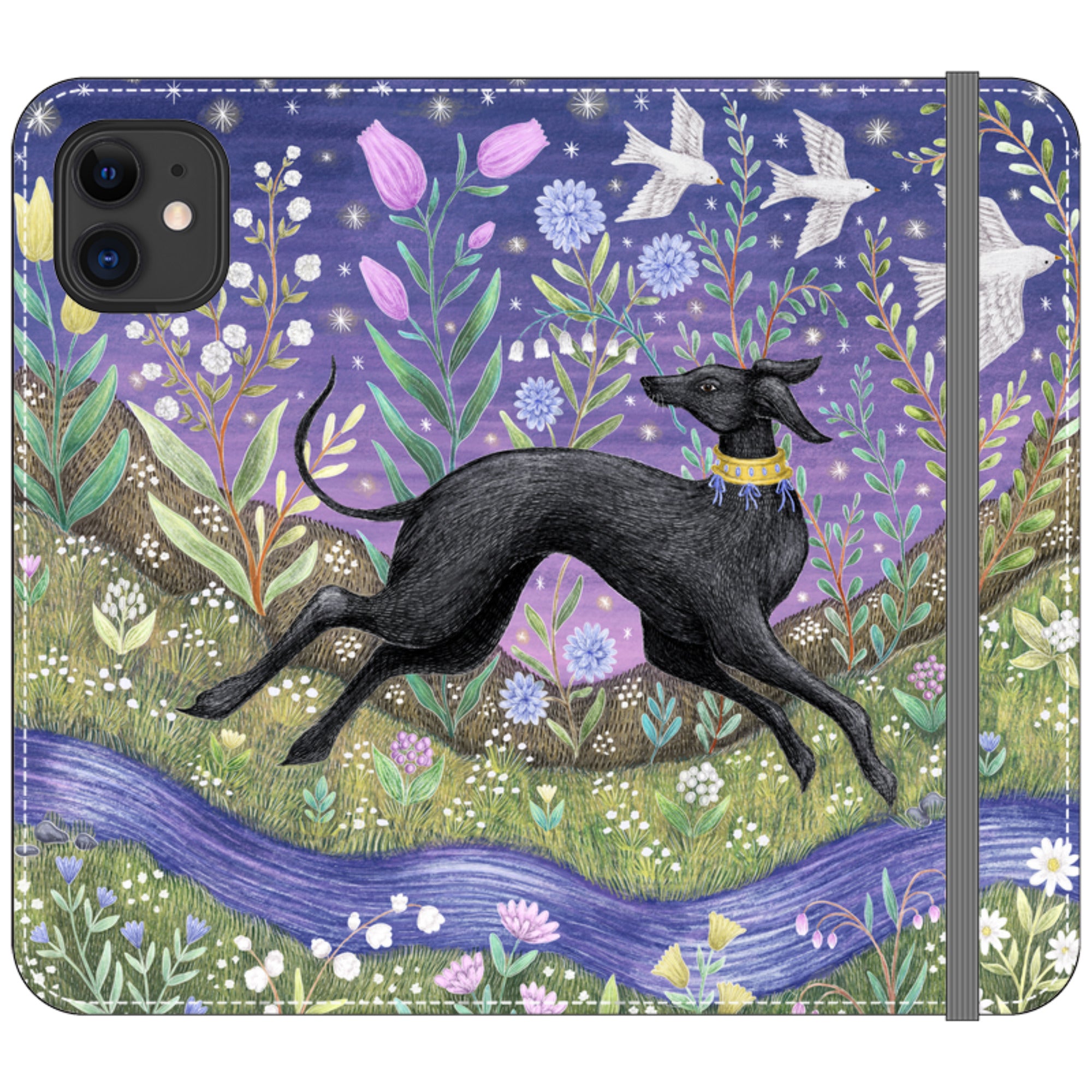 Meadow Hound Wallet Case By Catherine Rowe