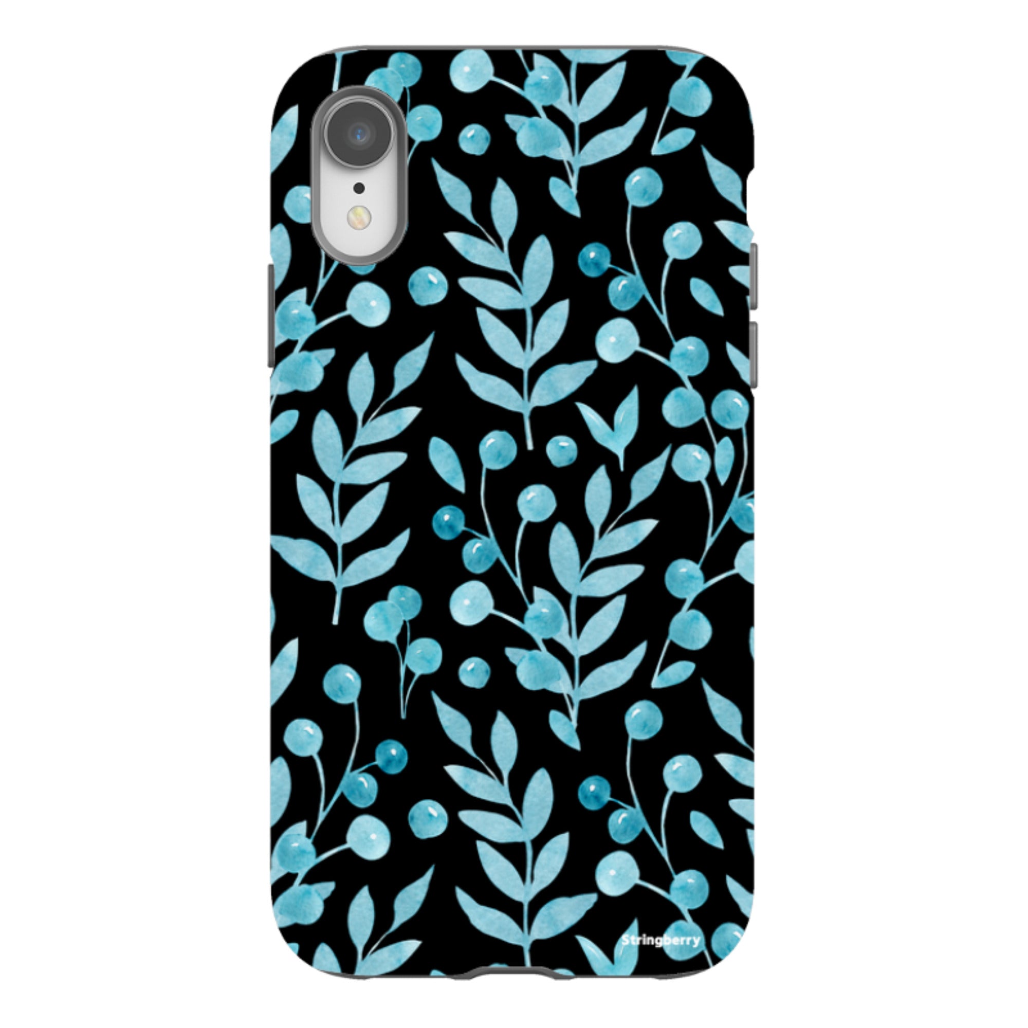 iPhone Tough Case - Blue Xmas Florals