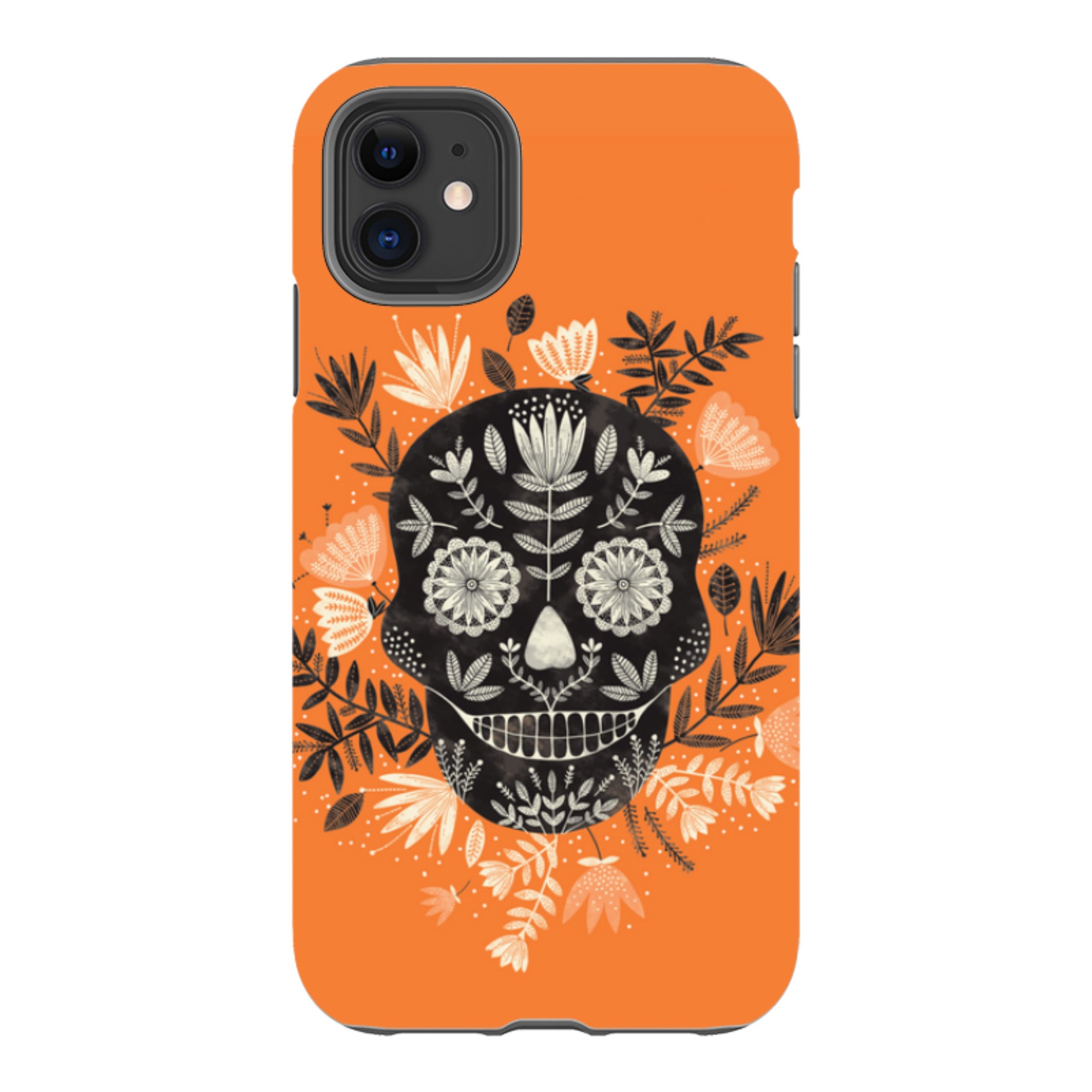 iPhone Tough Case - Sugar Skull Orange By Jade Mosinski