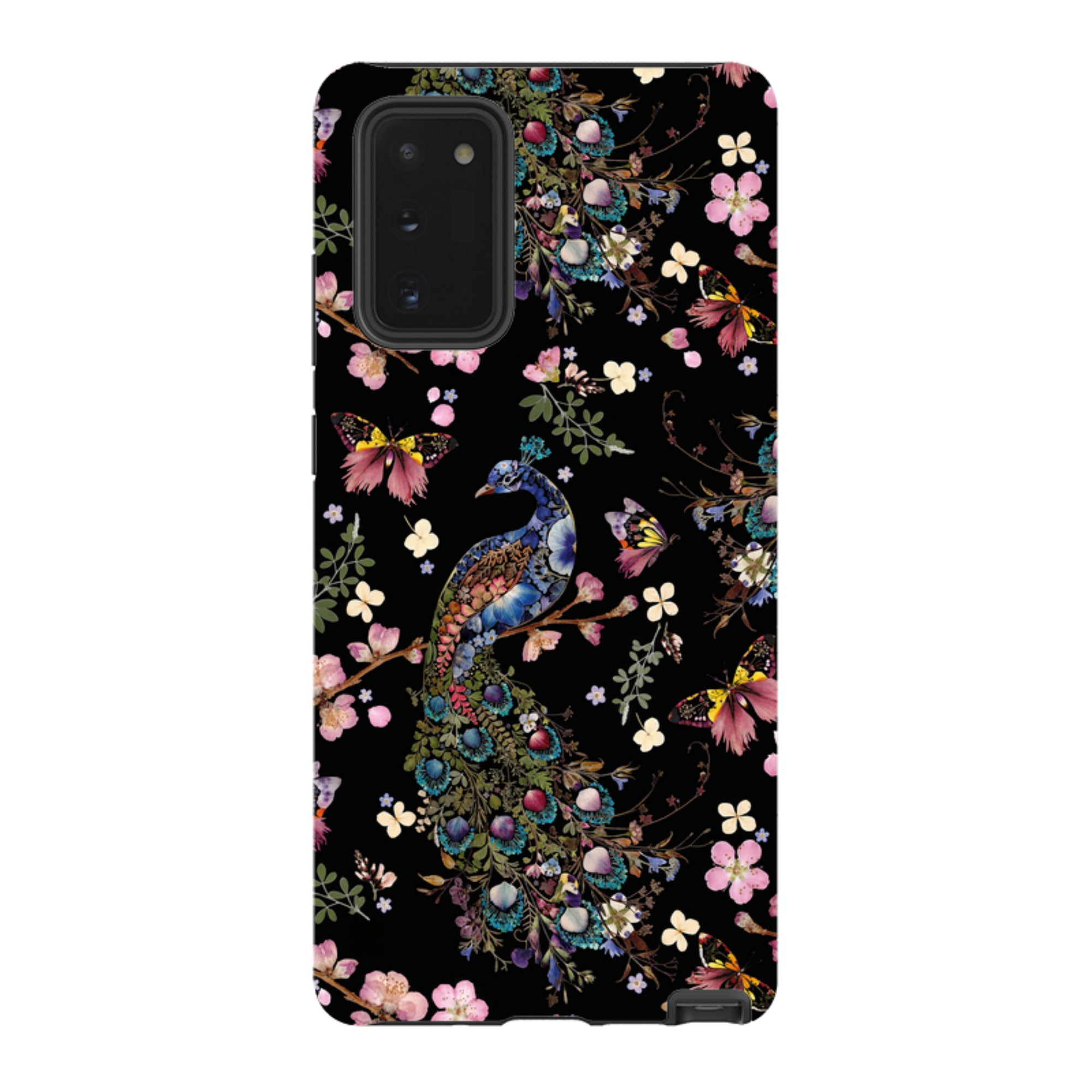 Samsung Tough Case - Peacock and Cherry Blossoms Dark By Helen Ahpornsiri