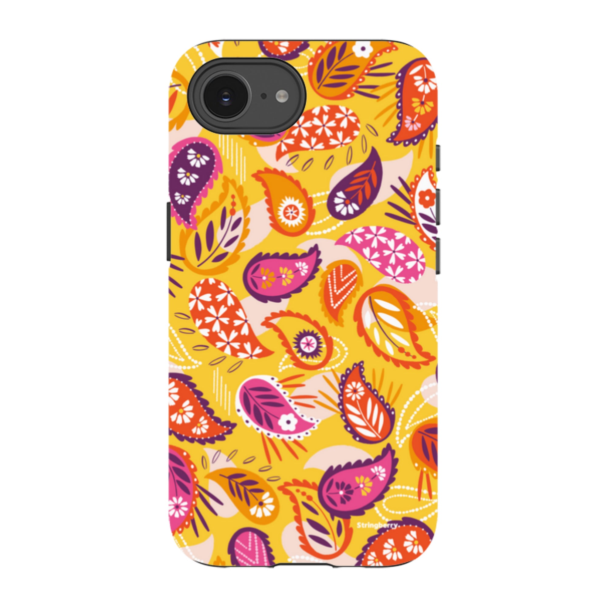 iPhone Tough Case - Paisley Yellow By Ali Brookes