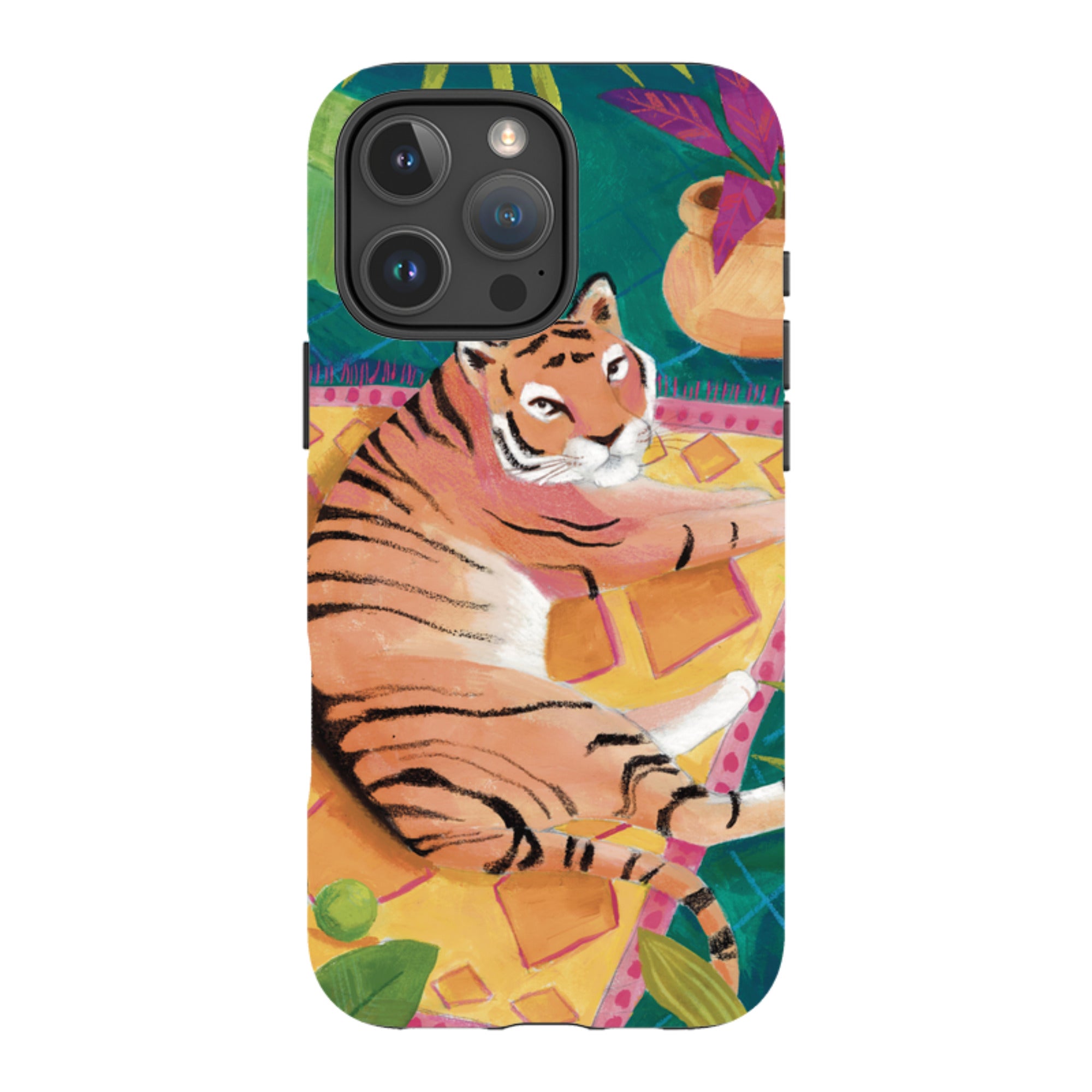 iPhone MagSafe Tough Case -  Tiger In Palms By Bex Parkin