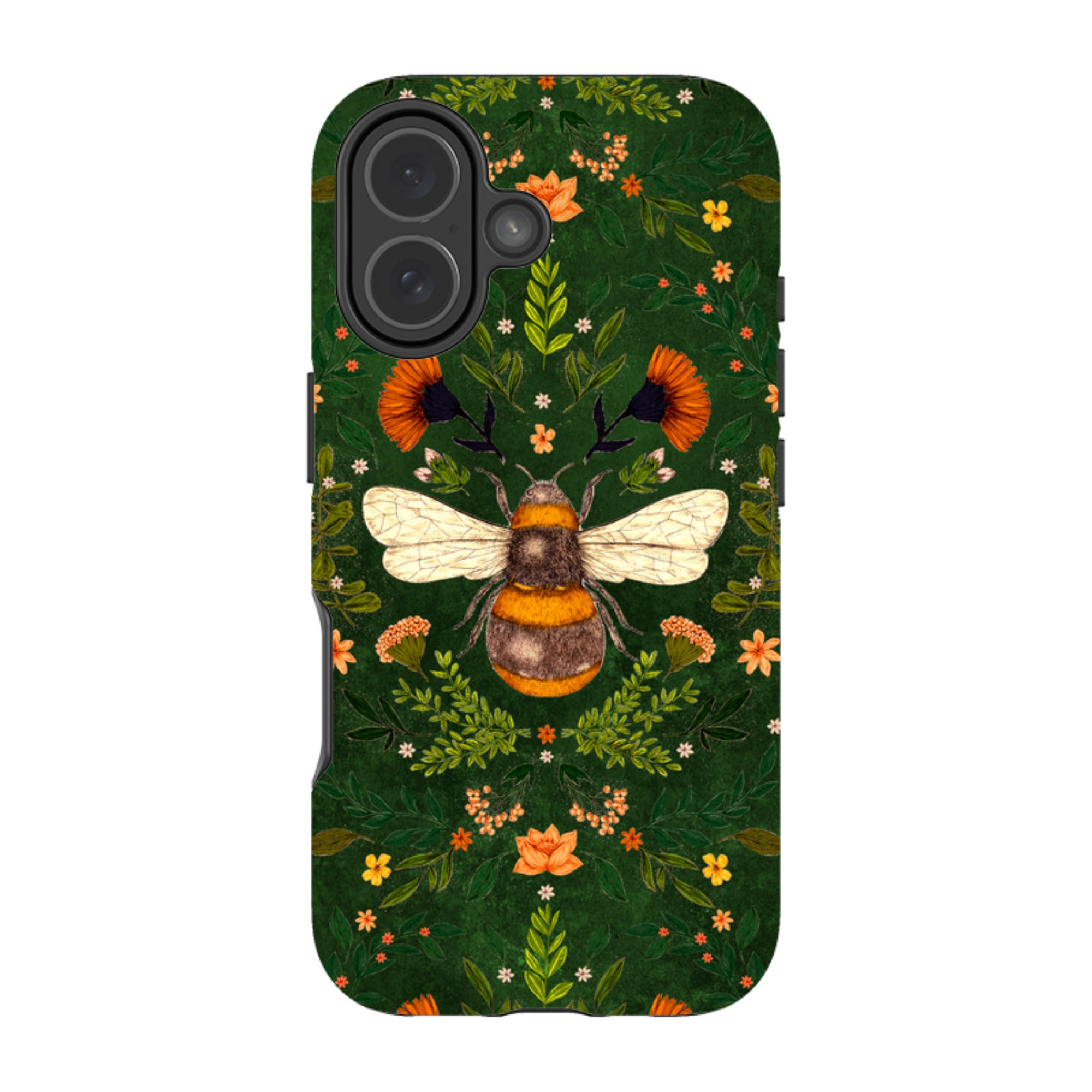 iPhone Tough Case - Botanical Bee Green By Jade Mosinski